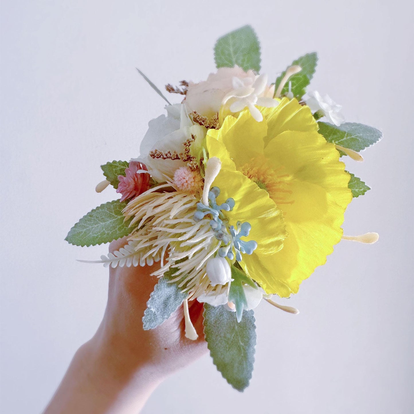 Dried Wildflower Pearl Bracelet Wrist Corsage Gift For Her Bridesmaid, Mom, Wedding, Rustic Bridal Accessories, Groom Boutonniere Gift