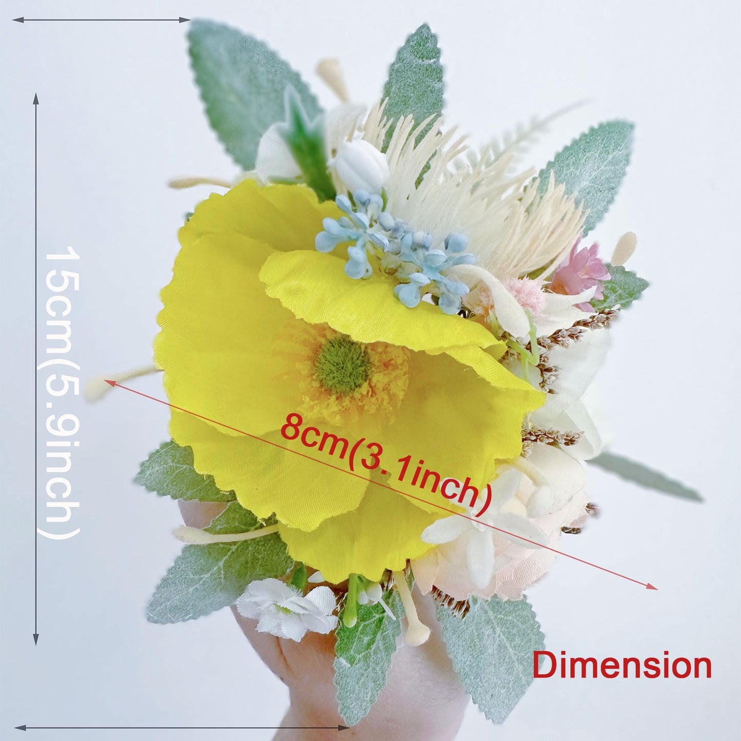 Dried Wildflower Pearl Bracelet Wrist Corsage Gift For Her Bridesmaid, Mom, Wedding, Rustic Bridal Accessories, Groom Boutonniere Gift