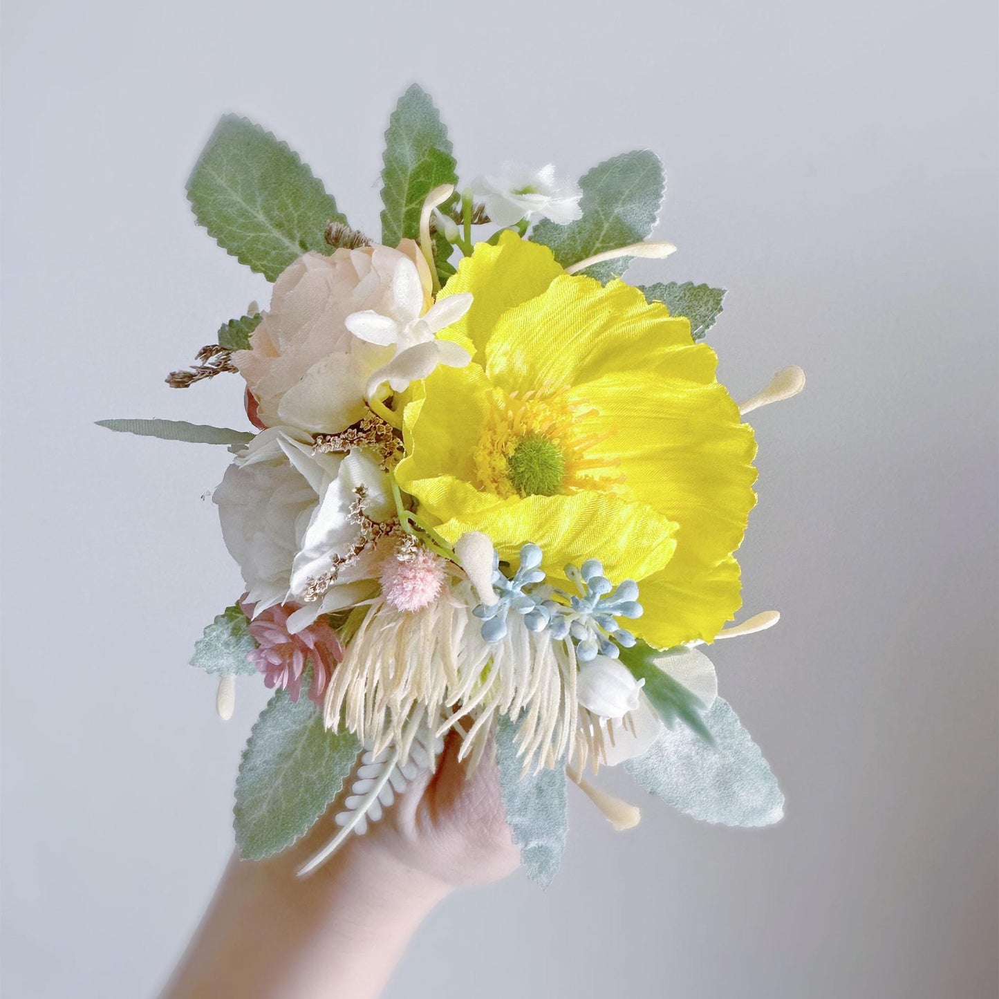 Dried Wildflower Pearl Bracelet Wrist Corsage Gift For Her Bridesmaid, Mom, Wedding, Rustic Bridal Accessories, Groom Boutonniere Gift