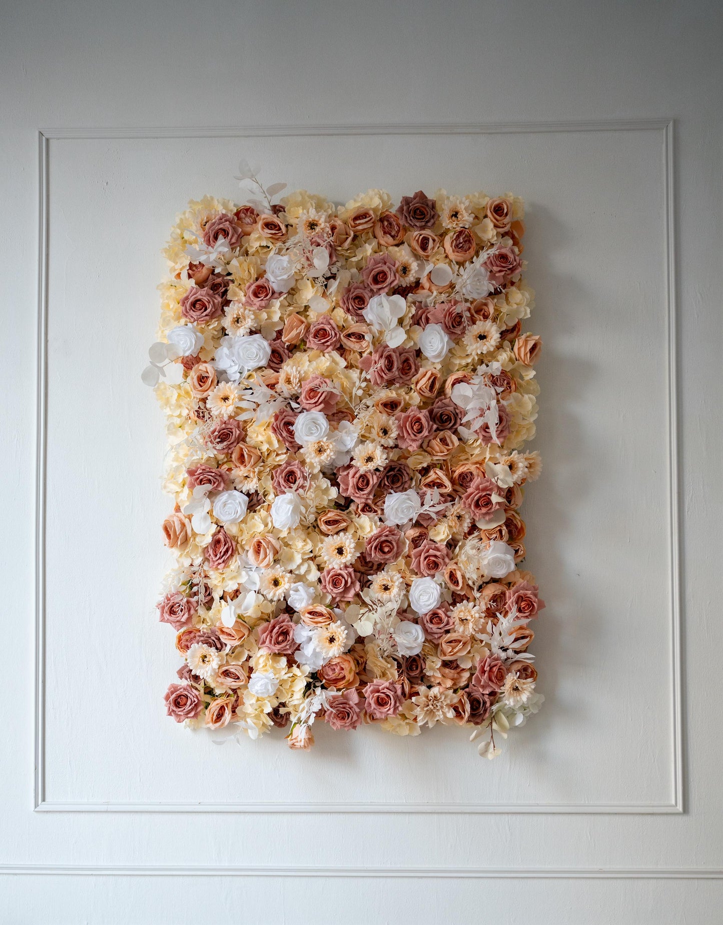 Rust Sepia Rose Flower Wall - Easy Install 5D Flower Panel, Custom Shop Wall Decor, Baby Shower Backdrop, Wedding Photo Background