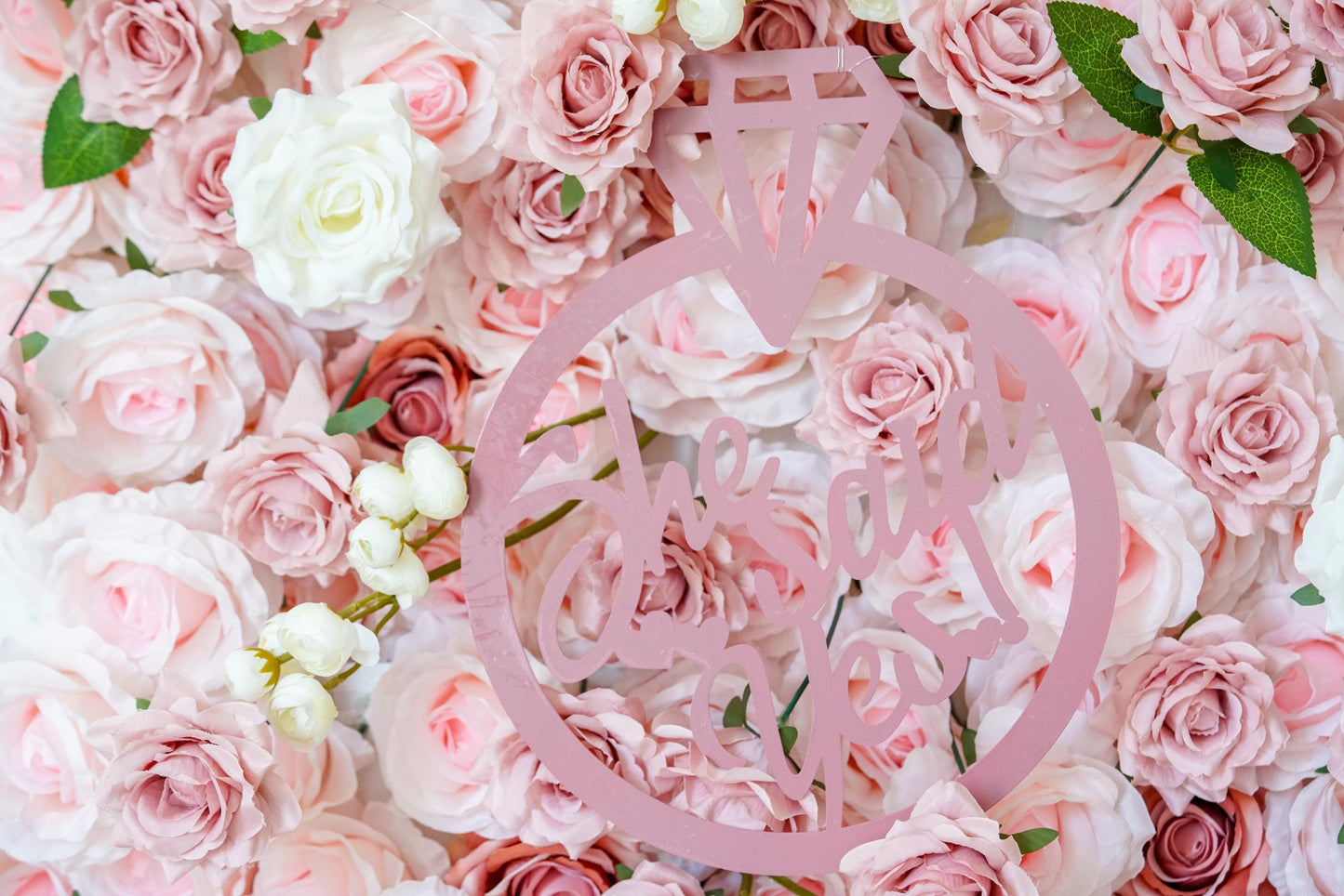 Rough Dusty Pink Rose Flower Wall - Easy Install 5D Flower Panel, Custom Shop Wall Decor, Baby Shower Backdrop, Wedding Photo Background