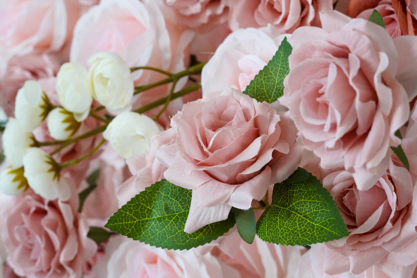 Rough Dusty Pink Rose Flower Wall - Easy Install 5D Flower Panel, Custom Shop Wall Decor, Baby Shower Backdrop, Wedding Photo Background