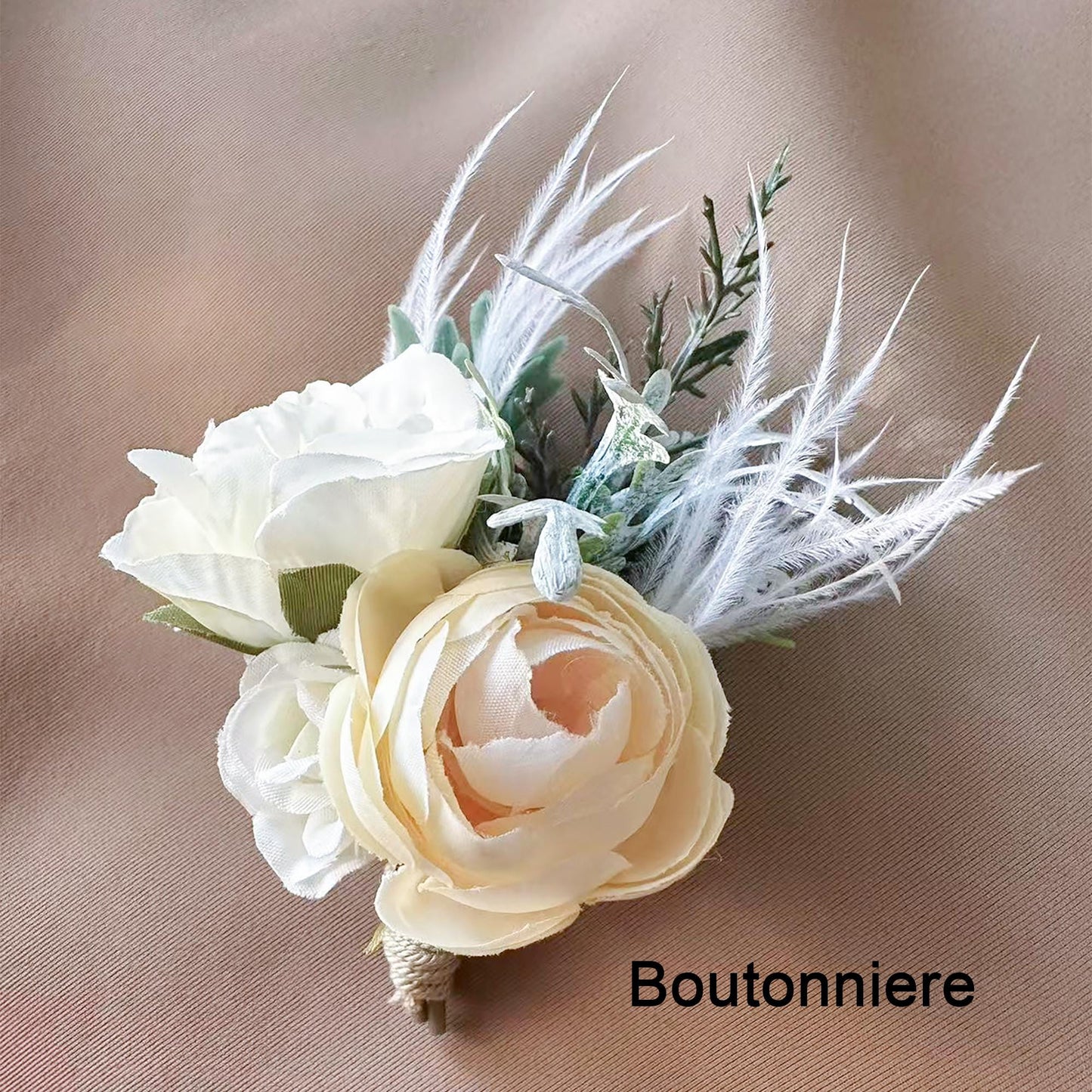 Feather Peony Corsage, Ethereal Corsage, Fairly Peony Corsage, Feather Peony Boutonniere, Mom Corsage, Bridesmaid, Groom Pin, Beach Wedding