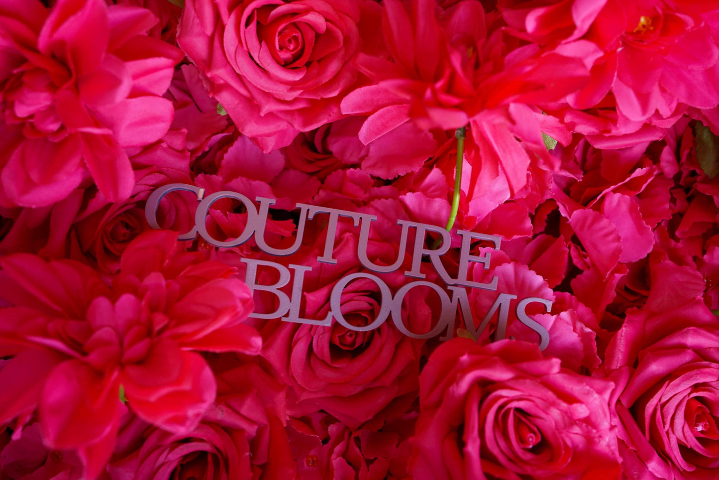 Fuchsia Rose Flower Wall - Easy Install 5D Flower Panel, Custom Shop Wall Decor, Baby Shower Backdrop, Wedding Photo Background