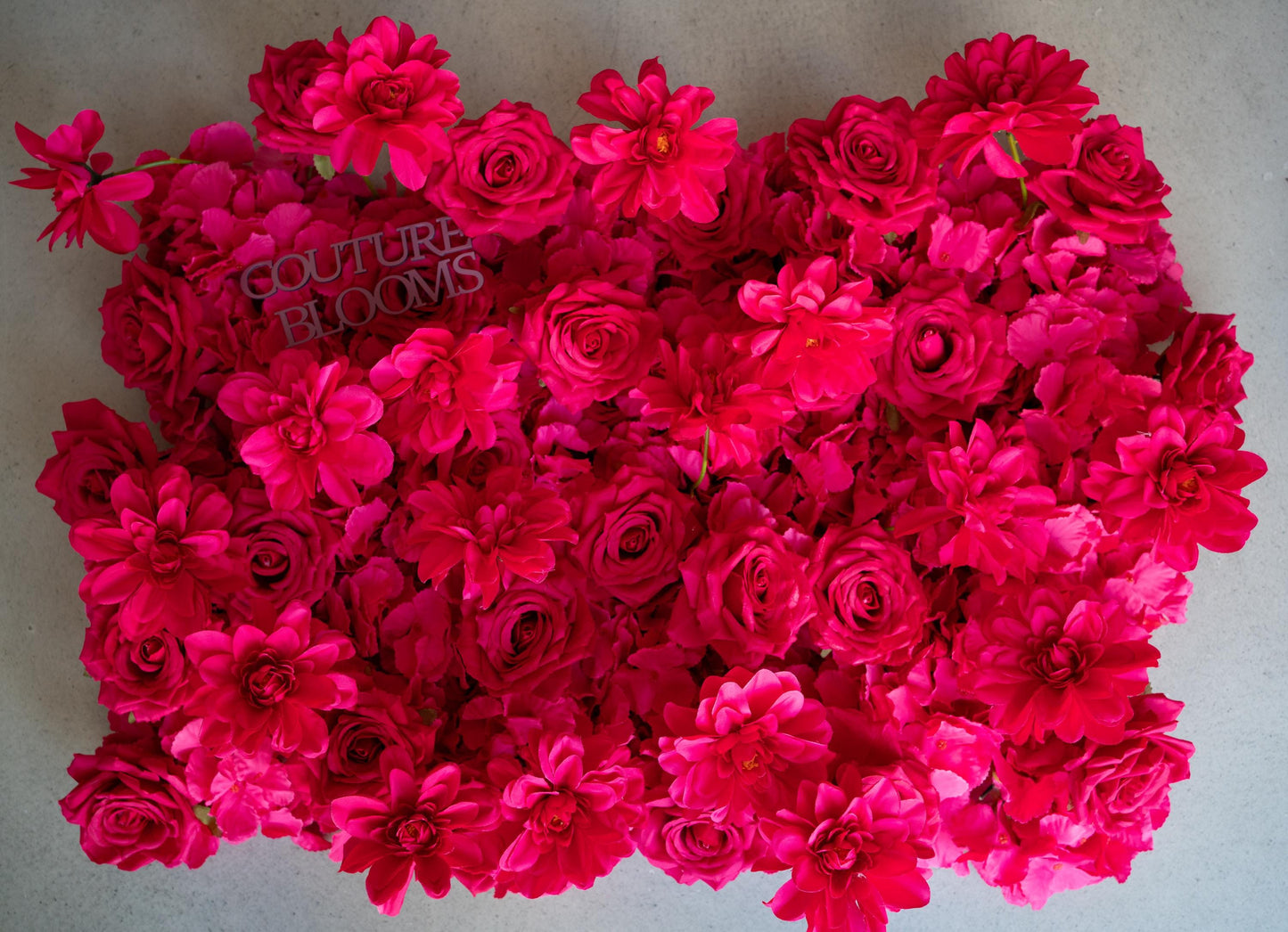 Fuchsia Rose Flower Wall - Easy Install 5D Flower Panel, Custom Shop Wall Decor, Baby Shower Backdrop, Wedding Photo Background