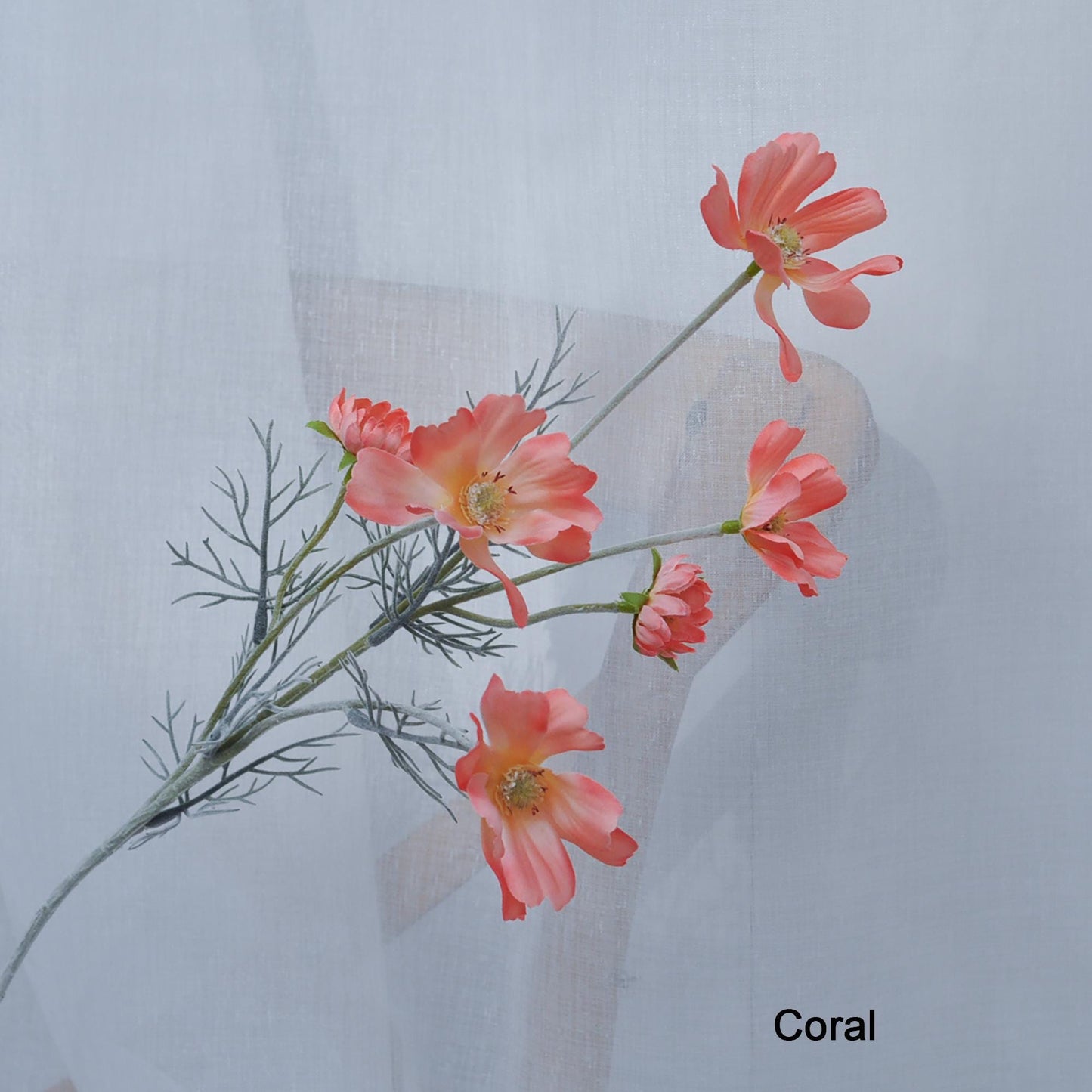 Long Faux Cosmos Flower /Coral Cosmos Flower/Cosmos Flower Arrangement For Home Decor, Wedding Ornaments Flower For Table Centerpiece DIY