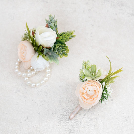 Personalized Champagne Rose Pearl Bracelet, Wrist Corsage, Gift for Her, Rustic Wedding, Bridesmaid, Mom, Bridal Accessories, Prom Gift