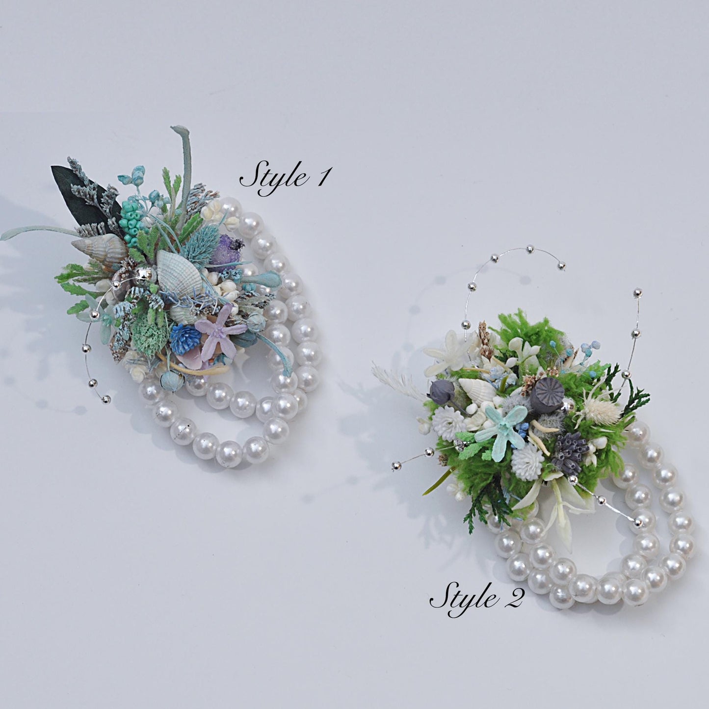 Forever Summer Real Flower Corsage, Rustic Pearl Bracelet Beach Wedding Corsage, Romantic Seaside Twist Corsage, Mom Bride to Be Corsage