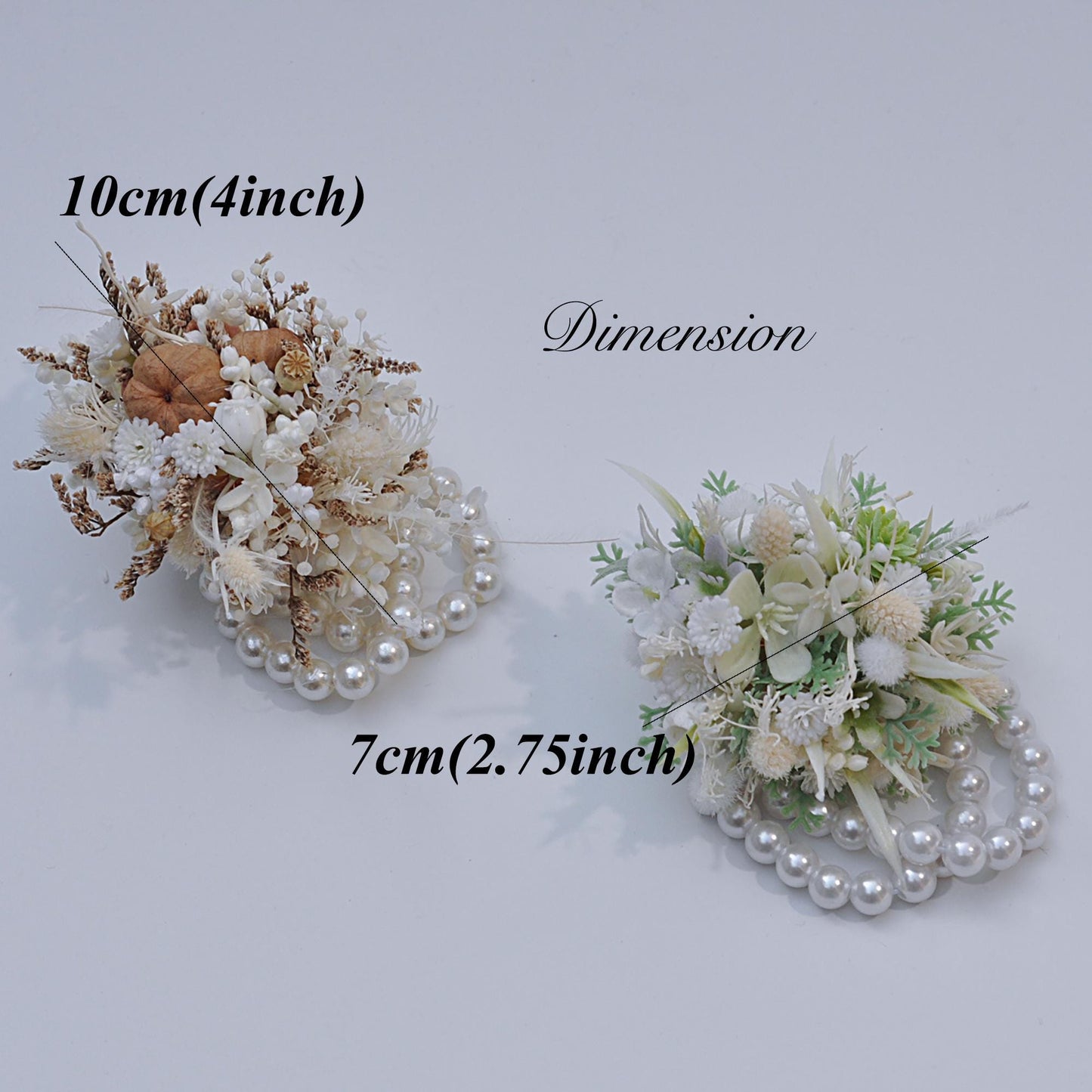 Forever Winter Real Flower Corsage, Rustic Pearl Bracelet Church Wedding Mom Corsage, White Santa Christmas Twist, Bride To Be Gift Corsage