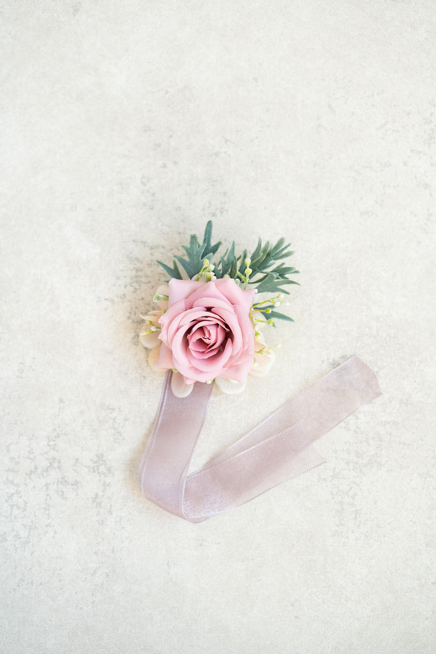 Personalized Dusty Pink Rose Pearl Bracelet Wrist Corsage For Boho Wedding, Flower Girl Gift, Prom, Bridesmaid Corsage, Groom Boutonniere