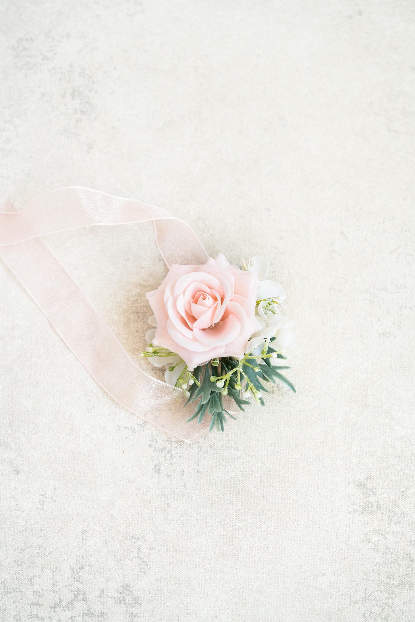 Light Pink Rose Ribbon Corsage For Rustic Wedding, Ribbon Bracelet, Flower Girl Corsage, Prom Pin, Boutonniere, Gift For Her, Event Corsage