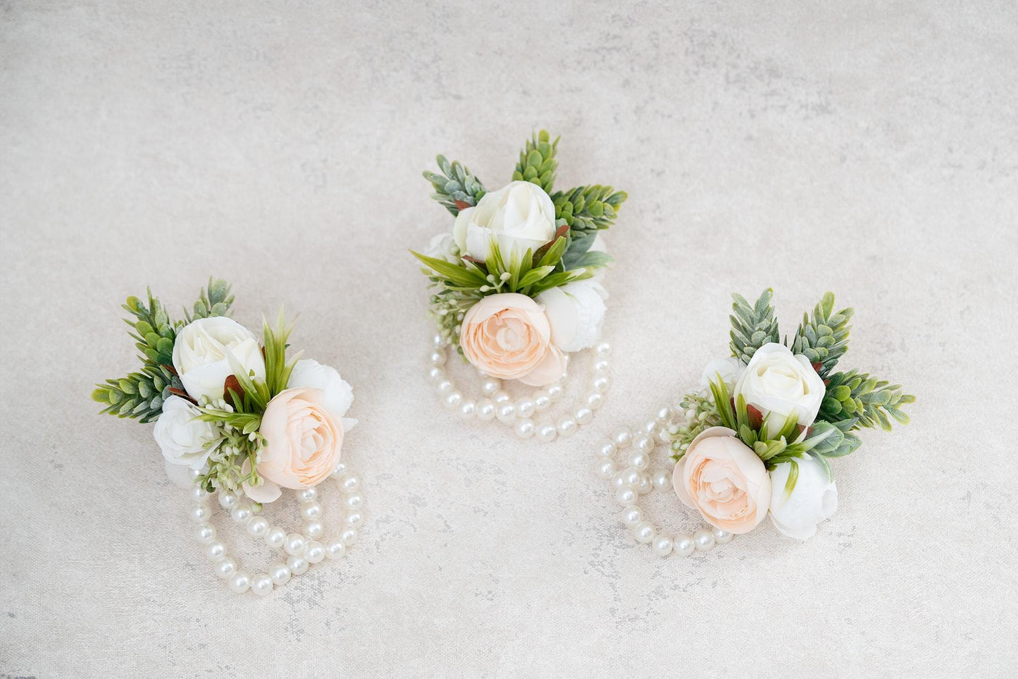 Personalized Champagne Rose Pearl Bracelet, Wrist Corsage, Gift for Her, Rustic Wedding, Bridesmaid, Mom, Bridal Accessories, Prom Gift