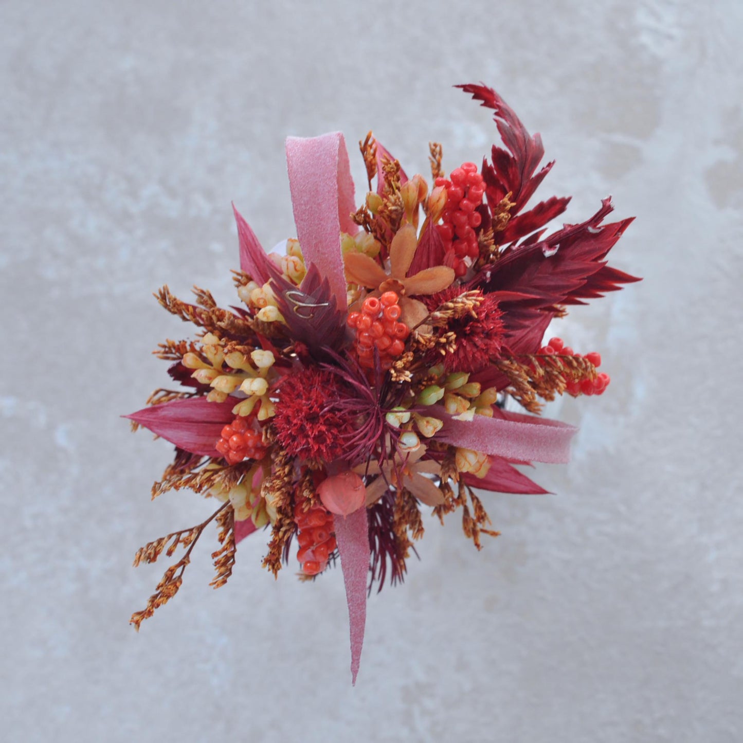 Personalized Red Wildflower Pearl Bracelet - Perfect Gift for Aries Bride, Boho Wedding Wrist Corsage, Prom, Bridesmaid, Anniversary Gift