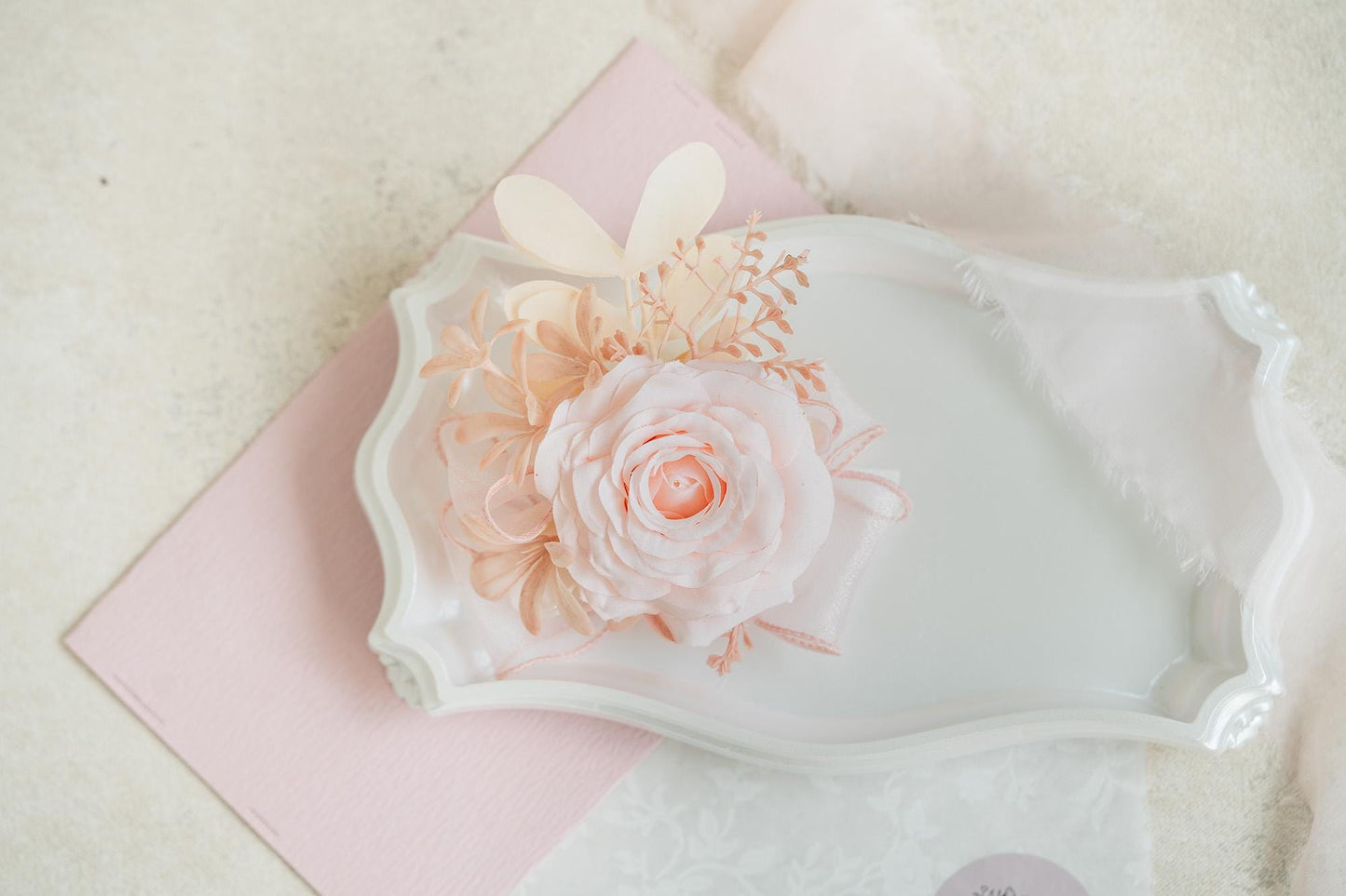 Full Baby Pink Rose Pearl Bracelet Wrist Corsage Bridesmaid Gift for Her, Prom, Baby Shower, Bridal Accessories, Elegant Anniversary Gift