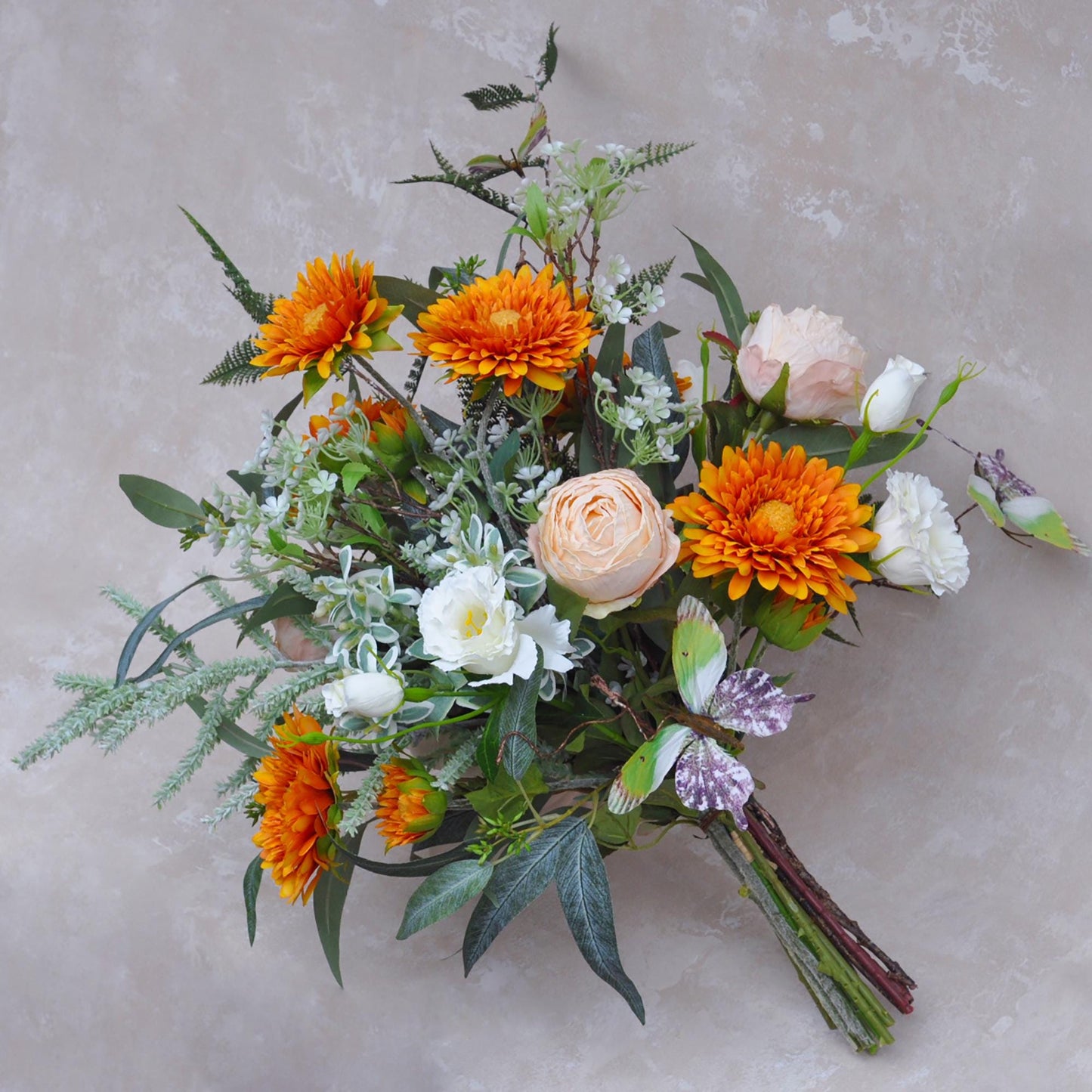 Large Sunflower Wildflower Bouquet, Giant Peony Bouquet, Rustic Olive Bouquet For Beach Country Outside Wedding, Home Room Decoration