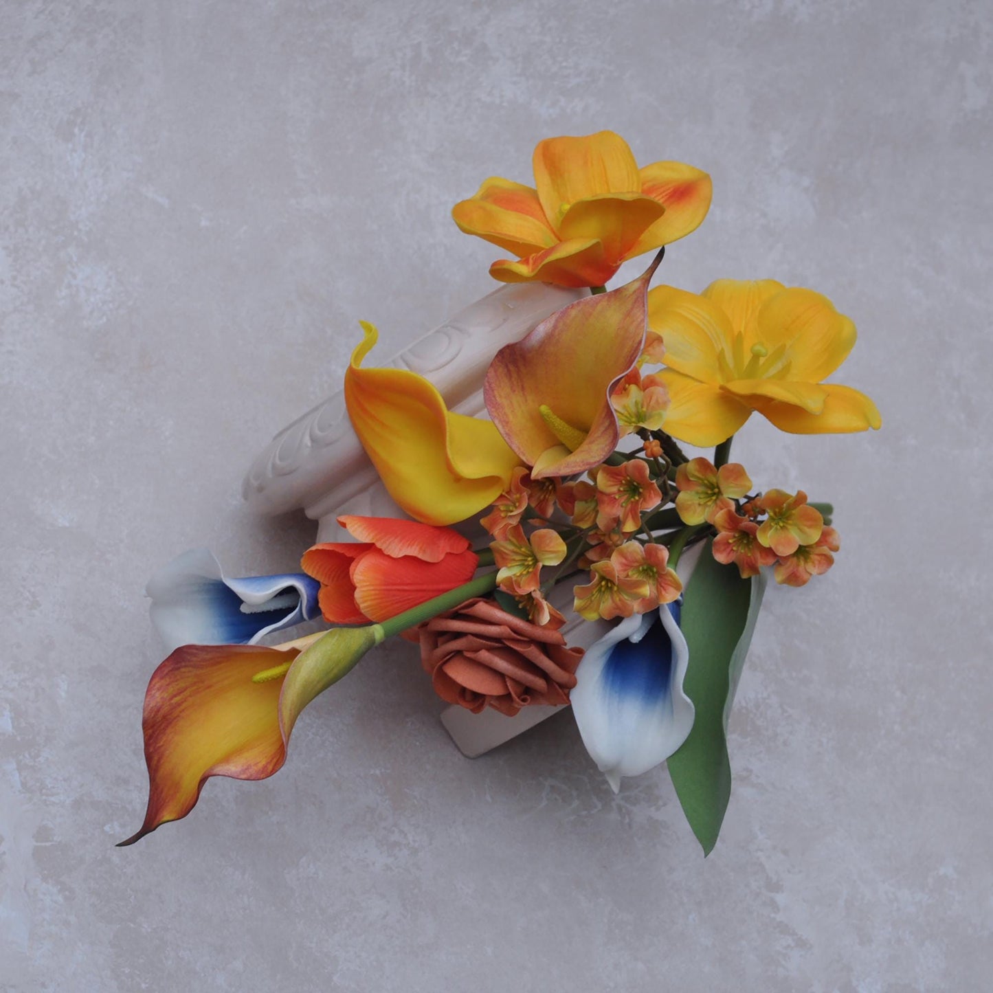 Vibrant Cascade Orange Tulip Bridal Bouquet For Fall Weddings, Rustic Wedding Bouquet, Calla Lily Bridesmaid Bouquet, Bridal Accessories