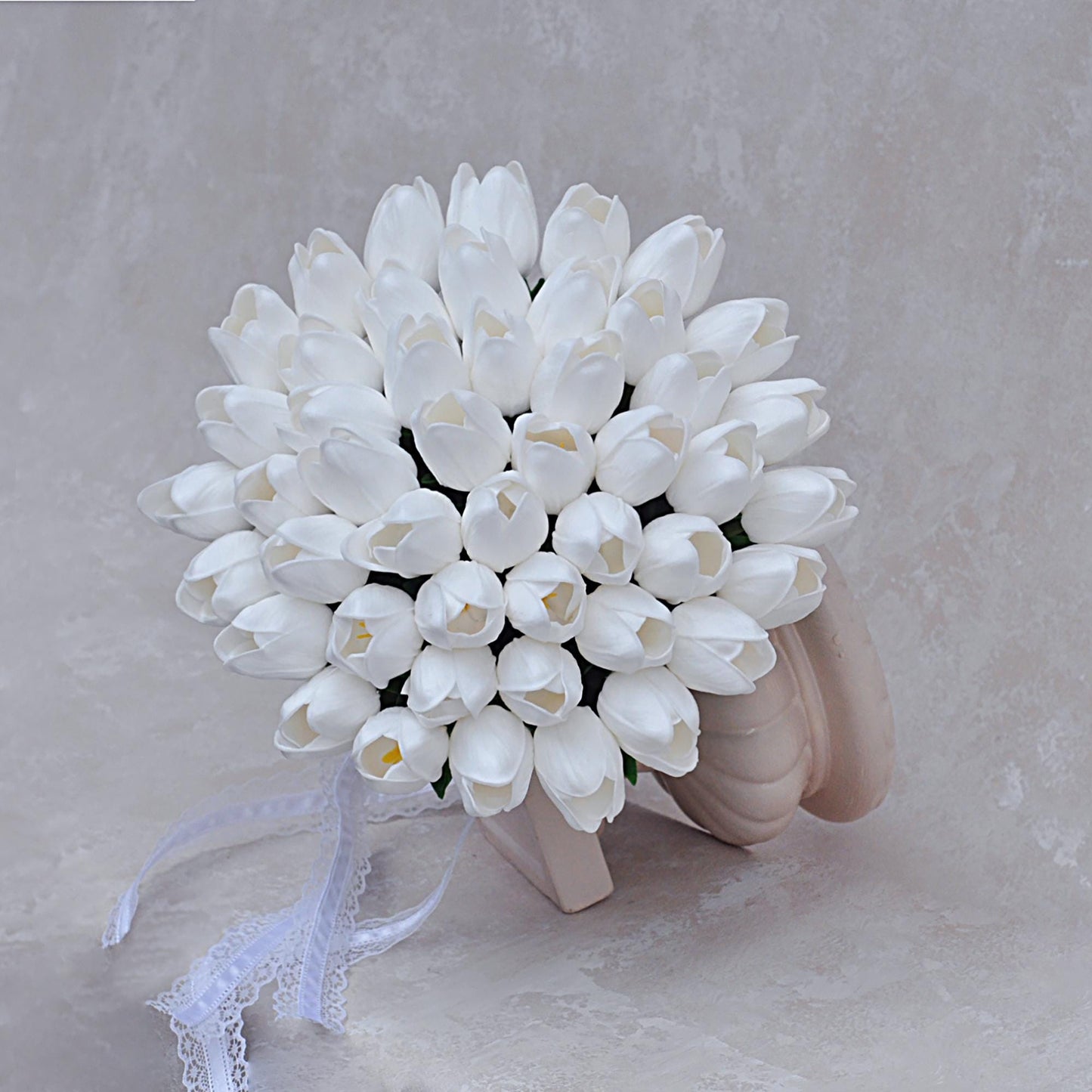 Elegant Cream White Tulip Bridal Bouquet - Perfect For Bridesmaid Bouquet, Rustic Wild Tulip Wedding Bouquet, White Tulip Bridal Accessories