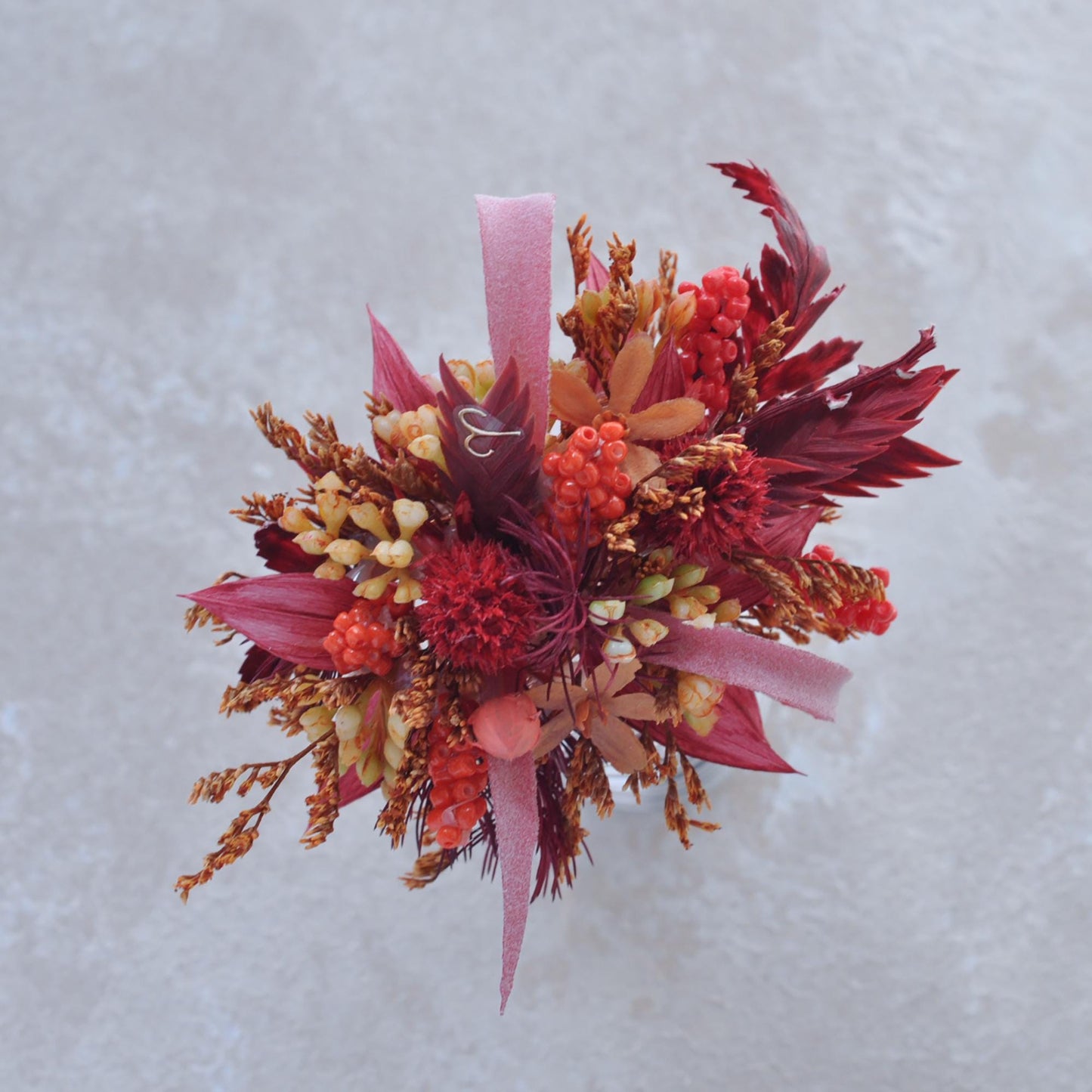 Personalized Red Wildflower Pearl Bracelet - Perfect Gift for Aries Bride, Boho Wedding Wrist Corsage, Prom, Bridesmaid, Anniversary Gift