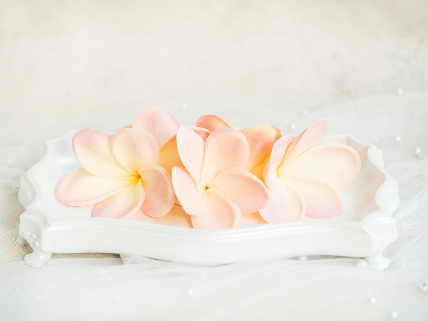 10 PCS Real Touch Light Pink Plumeria - DIY Flower Ornament Home Decor, Bathtub, Centerpiece, Headband, Aisle Decor,Wedding,Handmade Hairpin
