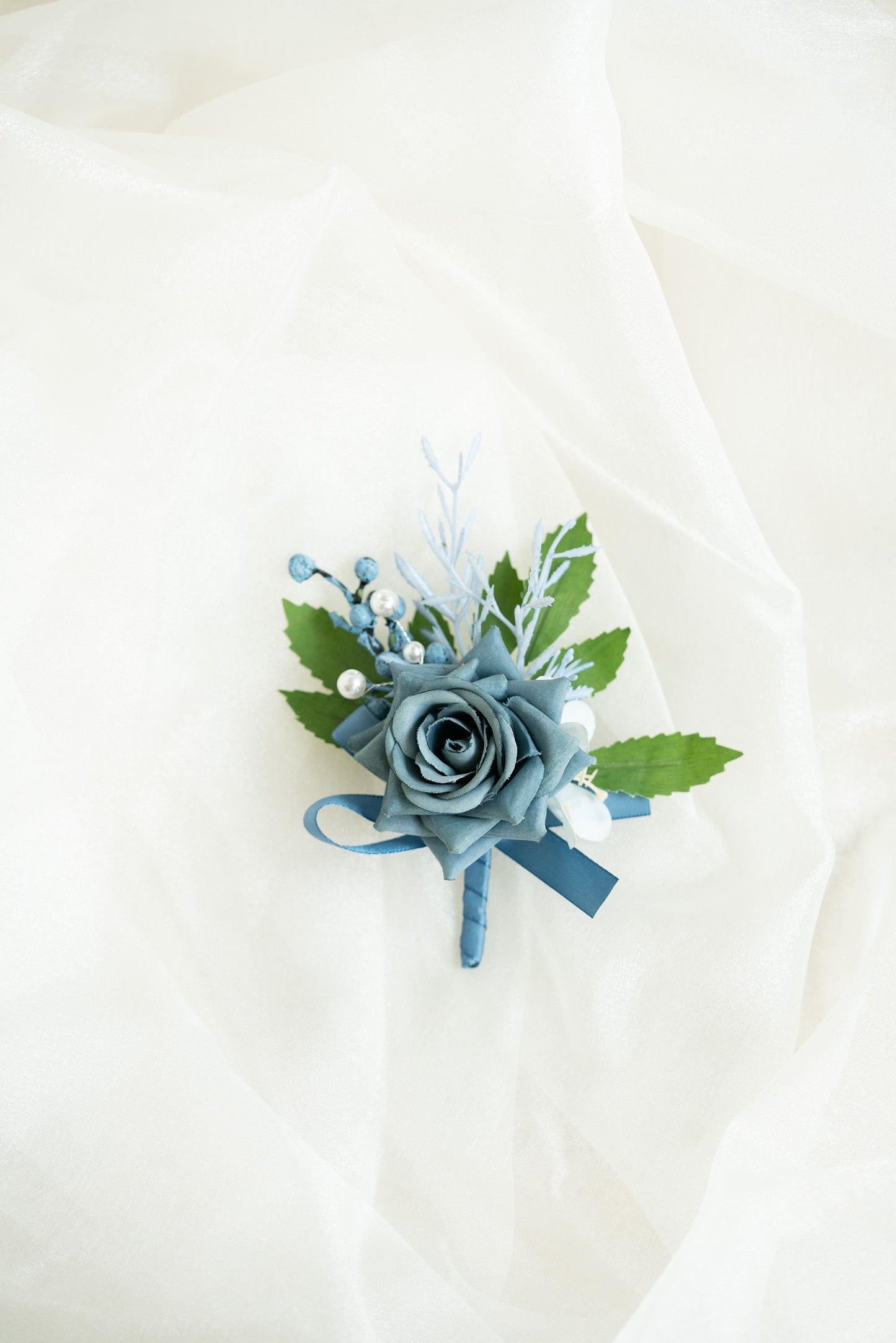 Dark Grey Blue Rose Pearl Bracelet Wrist Corsage Gift for Her Classic Wedding, Flower Girl, Bridesmaid, Prom Gift, Bridal Accessories Gift