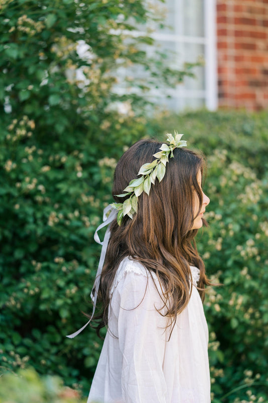 Rustic Wood Box Headband, Flower Girls Flower Crown, Bridesmaid Flower Crown, Gift for Her, Simple Jungle Wedding Tiara, Bridal Accessories