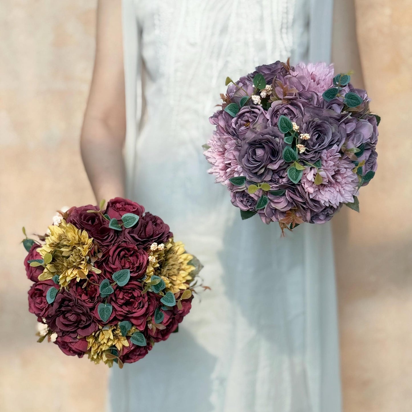 Classic Burgundy Red Bouquet, Perfect Flower Arrangement Gift For Table Centerpieces, Wedding Bouquet Ornaments And Bridesmaid Bouquet Gift