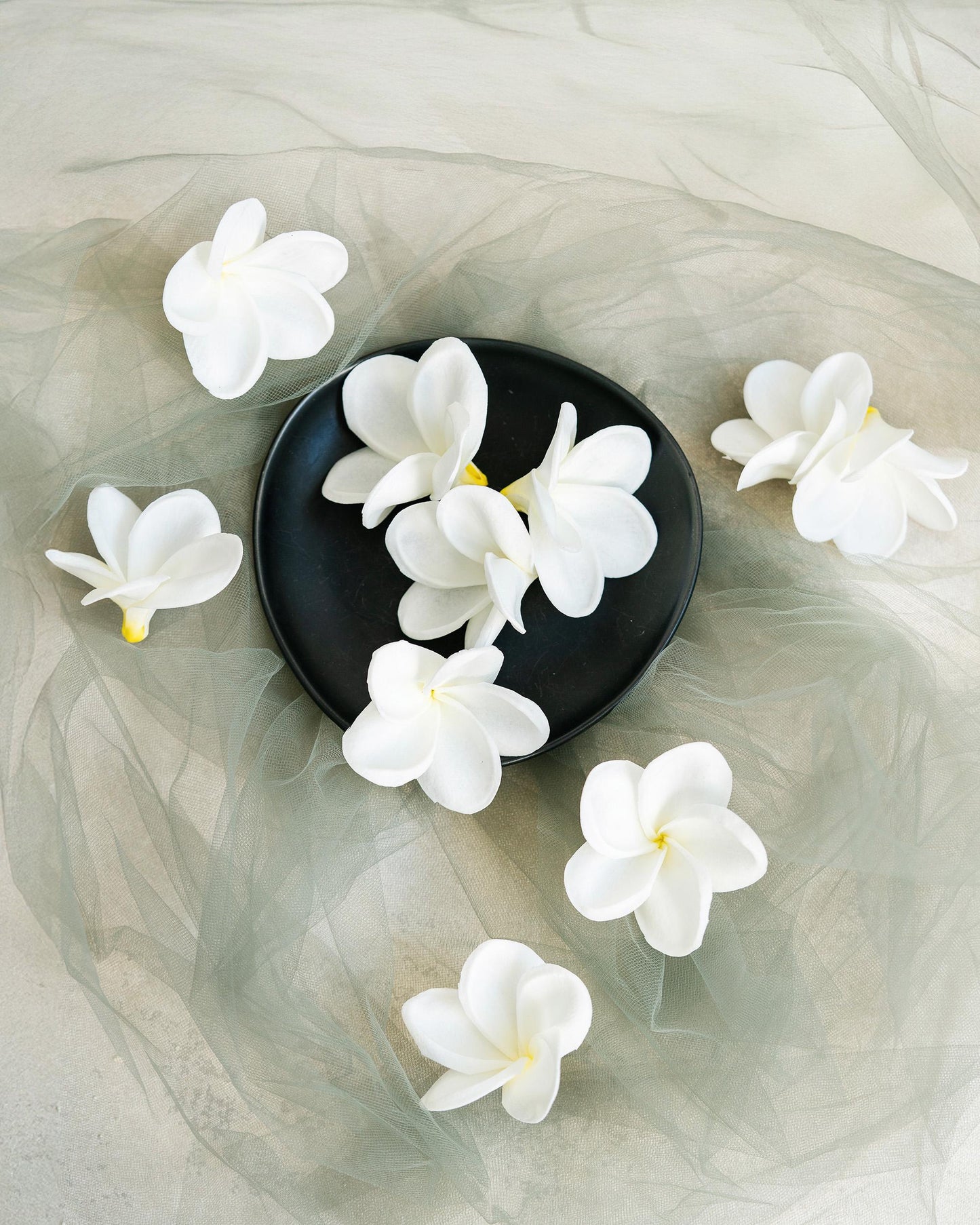 10 PCS Real Touch White Plumeria - DIY Flower Ornament Home Decor, Bathtub, Centerpiece, Headband, Aisle Decor, Wedding, Handmade Hairpin