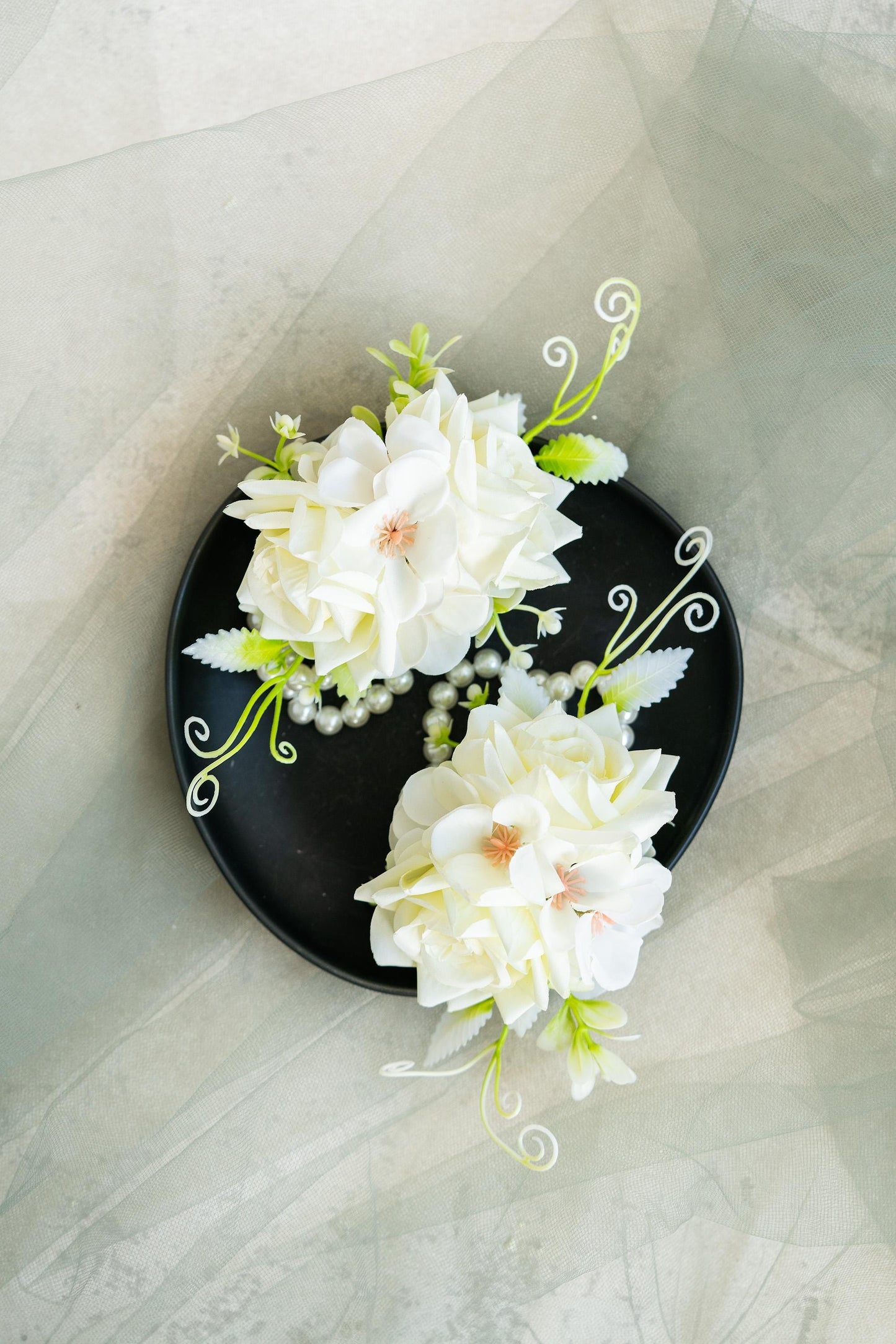 Rustic Ivory White Rose Pearl Bracelet Wrist Corsage Gift for Her, Prom, Rustic Wedding Bridal Accessories Bridesmaid, Mom Country Barn Swag