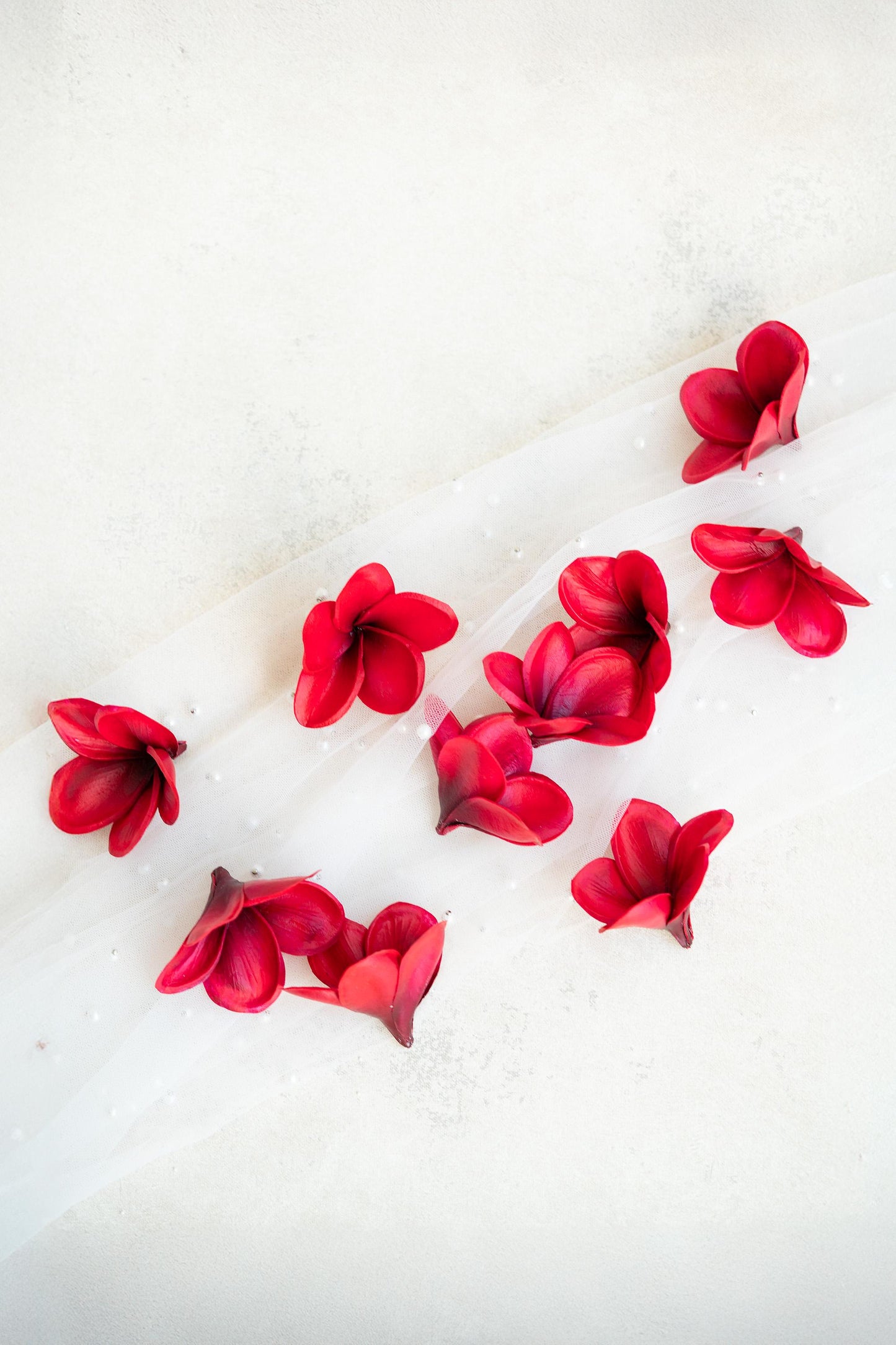 10 PCS Real Touch Burgundy Plumeria - DIY Flower Ornament Home Decor, Bathtub, Centerpiece, Headband, Aisle Decor, Wedding, Handmade Hairpin