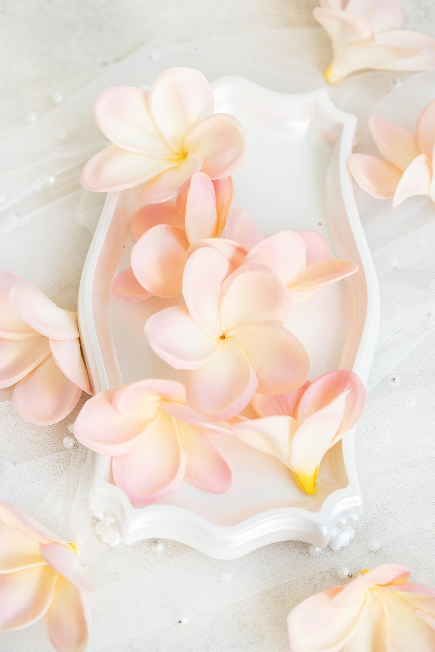 10 PCS Real Touch Light Pink Plumeria - DIY Flower Ornament Home Decor, Bathtub, Centerpiece, Headband, Aisle Decor,Wedding,Handmade Hairpin