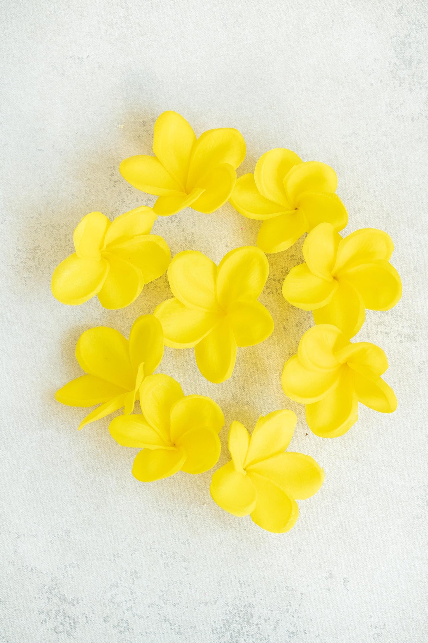10 PCS Real Touch Yellow Plumeria - DIY Flower Ornament Home Decor, Bathtub, Centerpiece, Headband, Aisle Decor, Wedding, Handmade Hairpin