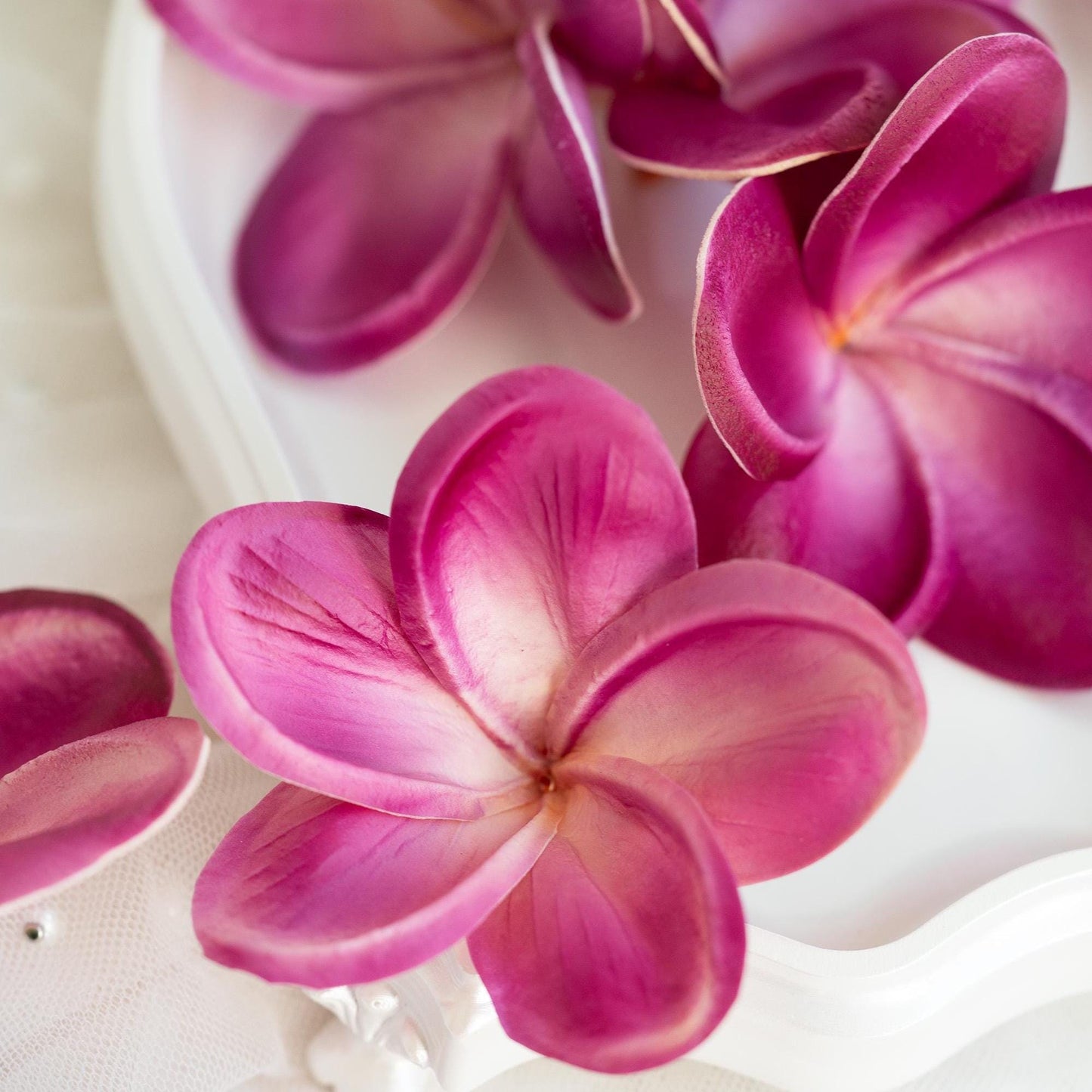 10 PCS Real Touch Mauve Plumeria - DIY Flower Ornament Home Decor, Bathtub, Centerpiece, Headband, Aisle Decor, Wedding, Handmade Hairpin