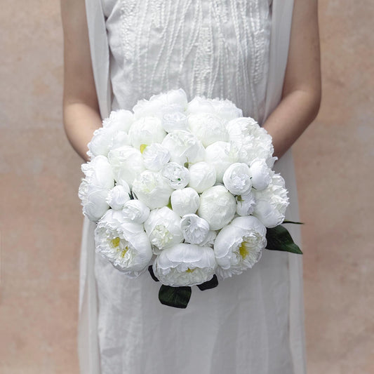 Colonel Owens Peony Bouquet, Personalized Gift For Her Rustic White Wedding, Bridal Bouquet, Bridesmaid Bouquet Gift, Bridal Accessories