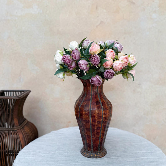 Faux Peony Branch - Champagne Pink Peony Branch for Home Decor, DIY Floral Arrangements for Wedding, Centerpiece, Home Decor, Gift for Her