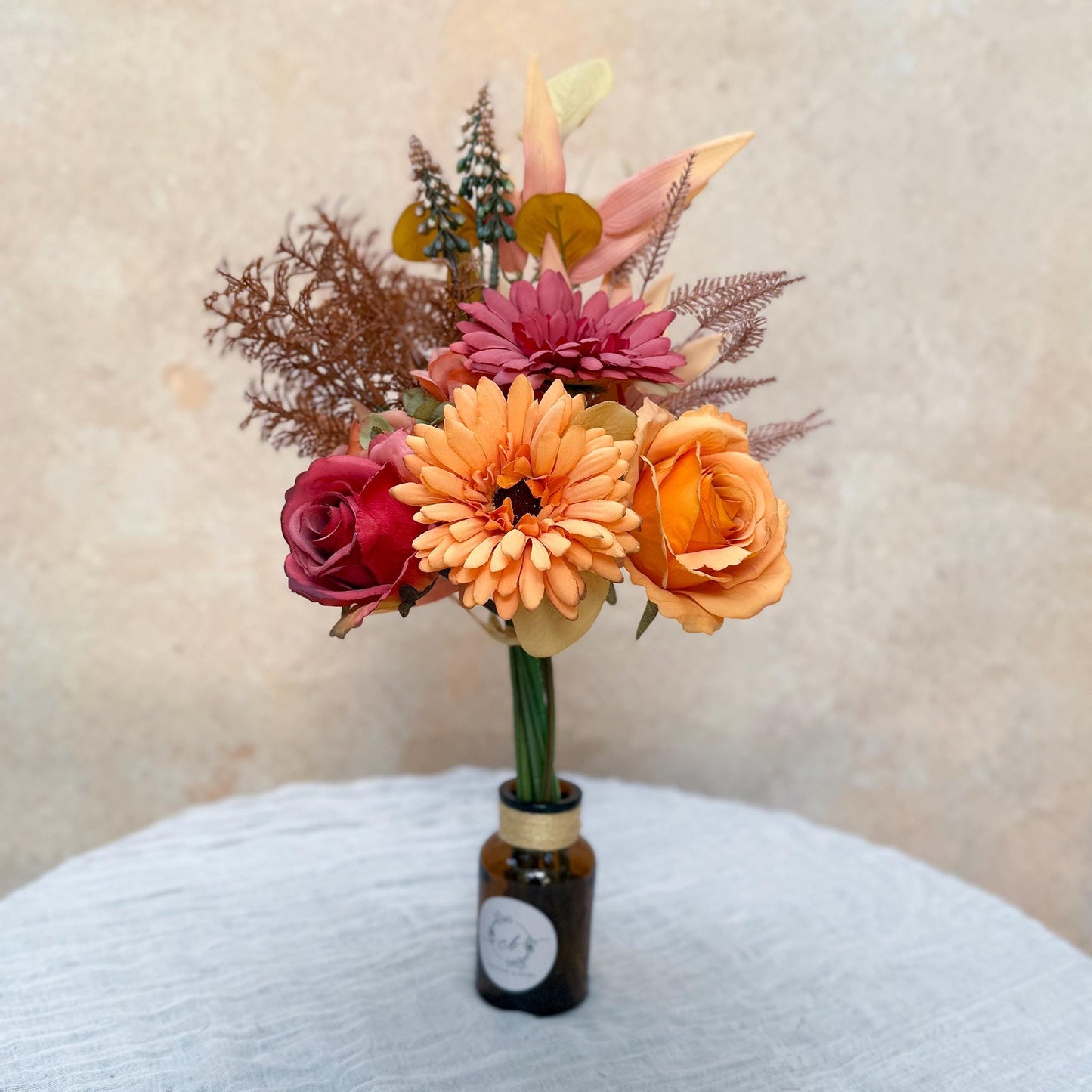 Mini Autumn Flower Bouquet Collection - Rose Daisy DIY Gift, Bridal Bouquet, Wedding Accessories, Floral Arrangements, Home Gift,Home Decor