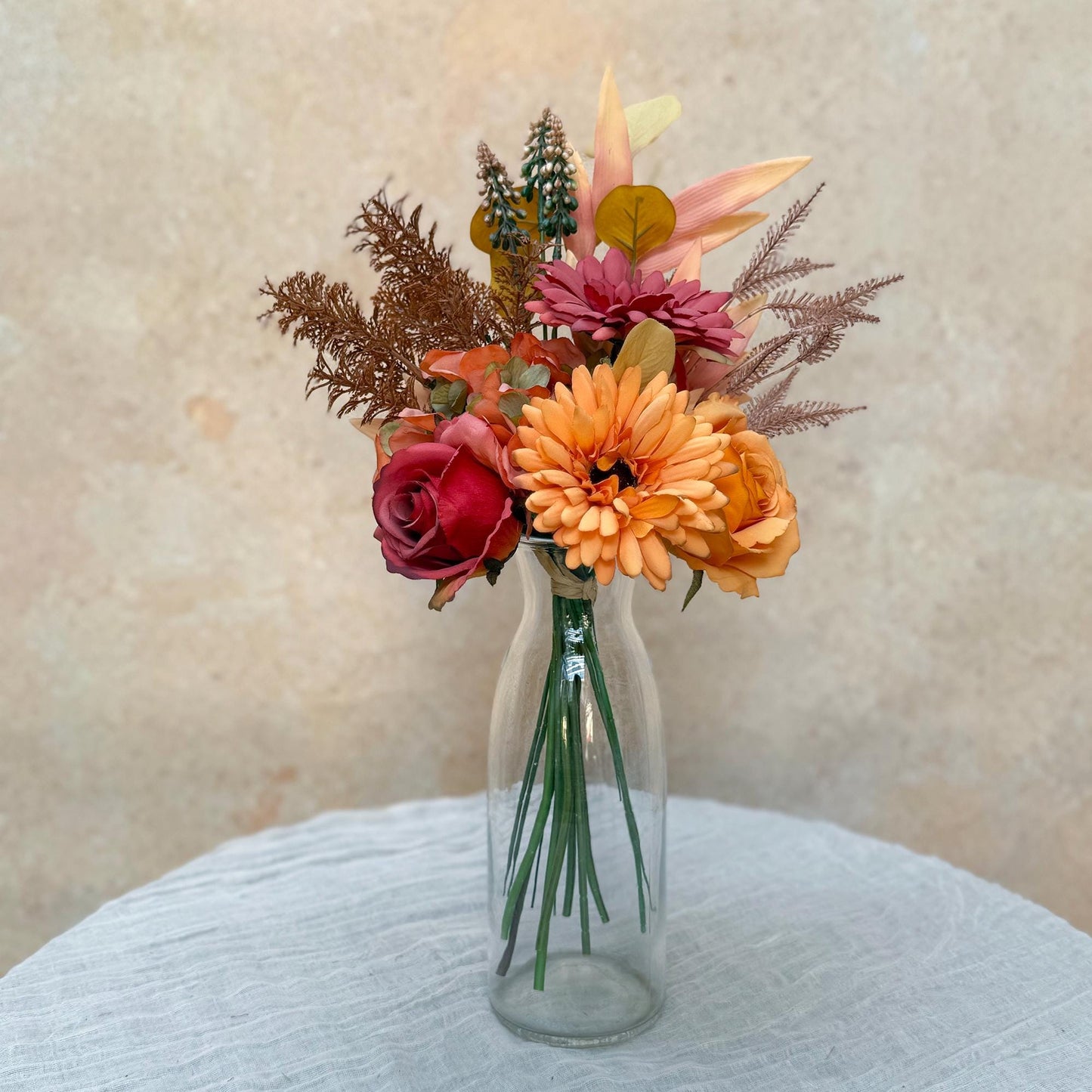 Mini Autumn Flower Bouquet Collection - Rose Daisy DIY Gift, Bridal Bouquet, Wedding Accessories, Floral Arrangements, Home Gift,Home Decor
