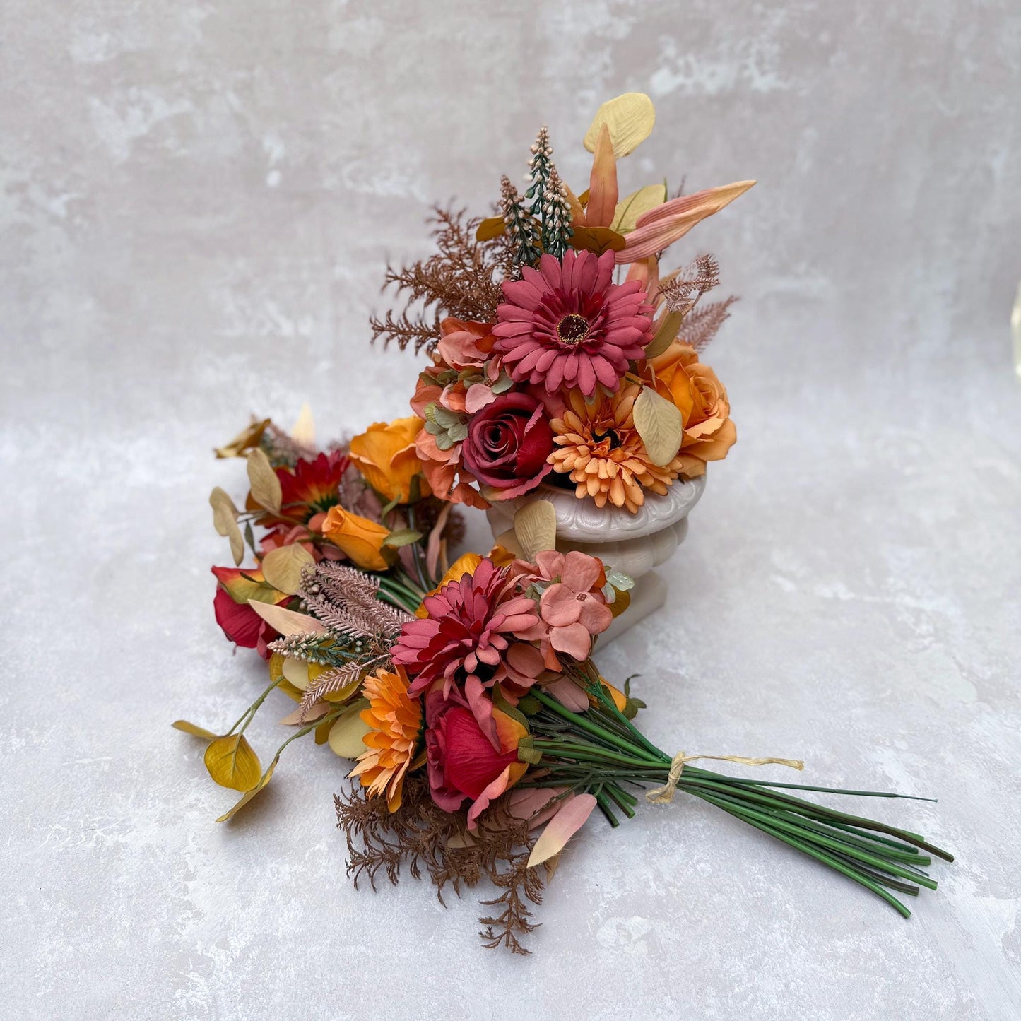 Mini Autumn Flower Bouquet Collection - Rose Daisy DIY Gift, Bridal Bouquet, Wedding Accessories, Floral Arrangements, Home Gift,Home Decor