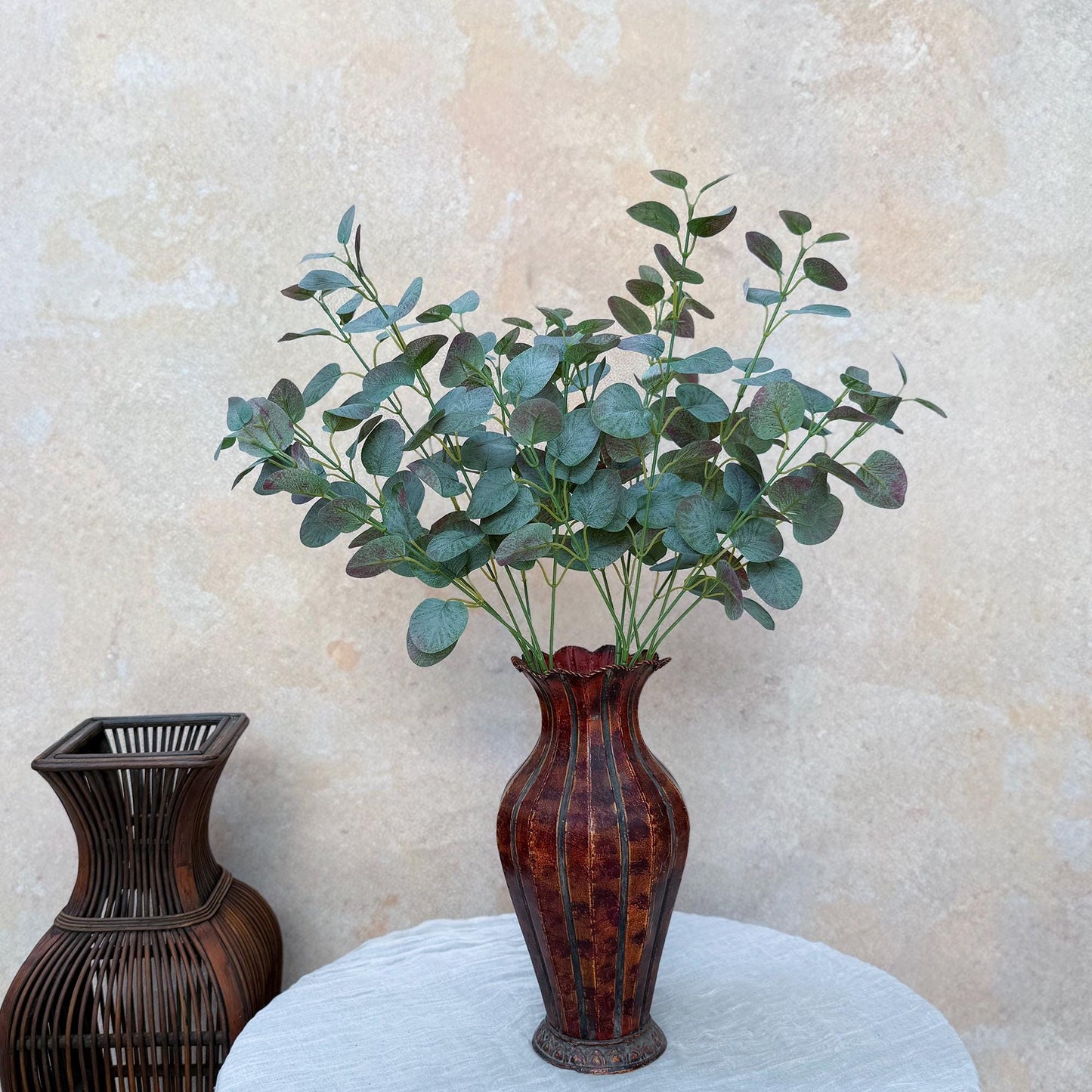 Dusty Green Eucalyptus Branch - Faux Autumn Green Silver Dollar Eucalyptus, Home Decor, Garden Decor, Wedding Bouquet,DIY Bridal Accessories