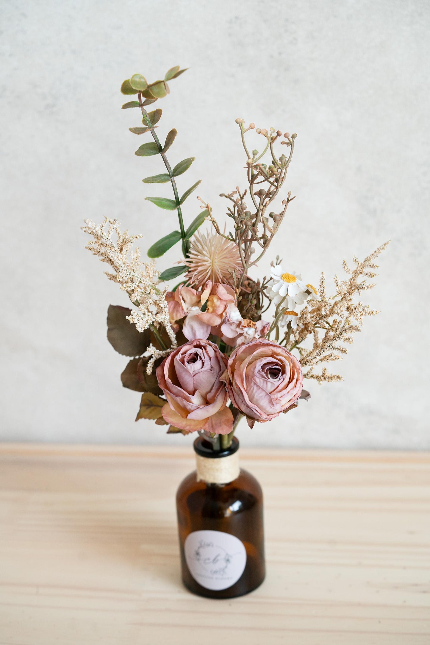 3 Bunches Dried Faux Rose Flower Bouquet Gift, Retro Peony Flower Bouquet, Rose Floral Arrangements Gift For Home Decor, Bridesmaid Gift