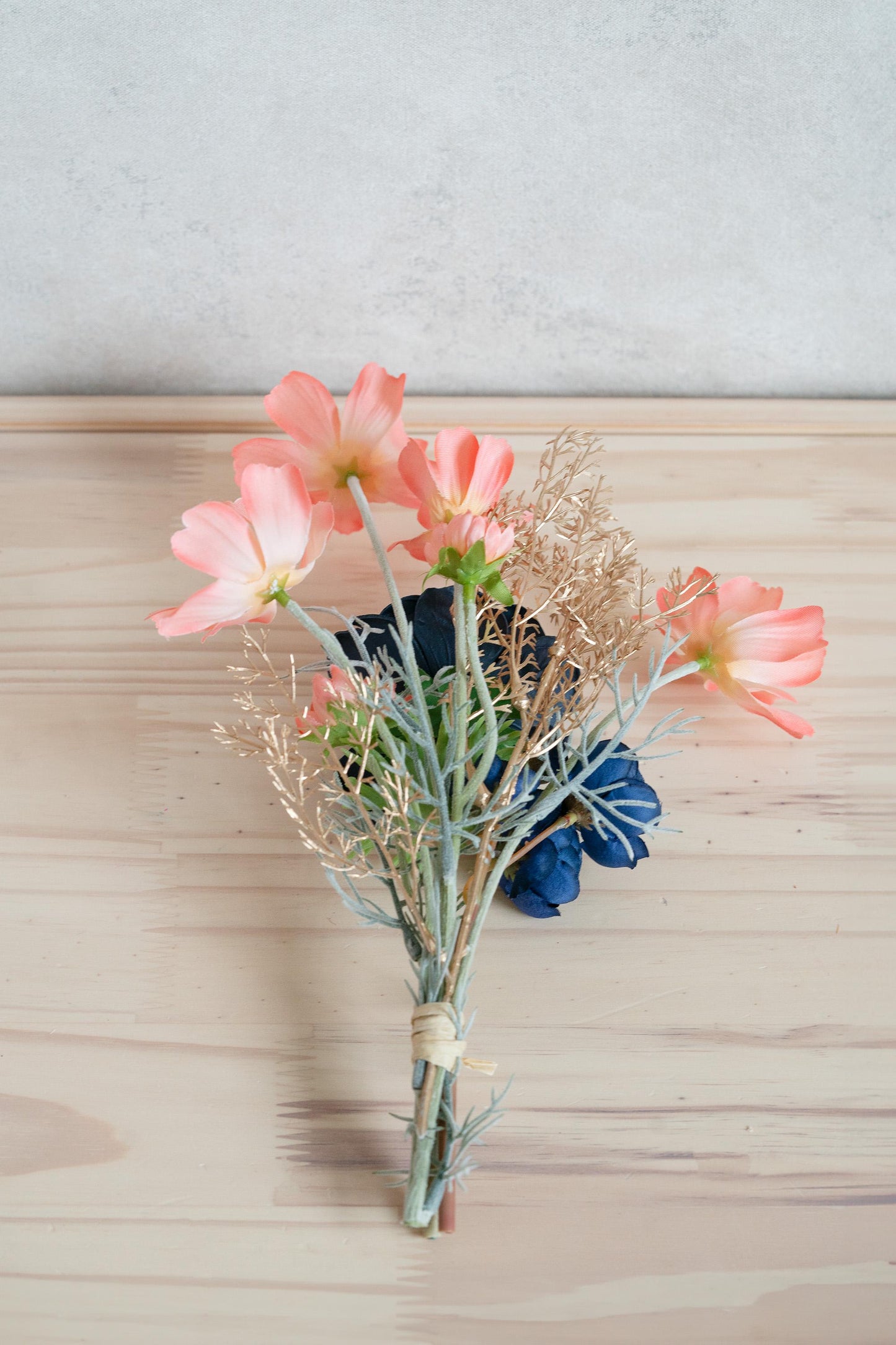 3 Bunches Real Touch Navy Anemones Flower Bouquet Gift, Coral Cosmos Bouquet, Faux Floral Arrangements For Home Decor, Bridesmaids Gift