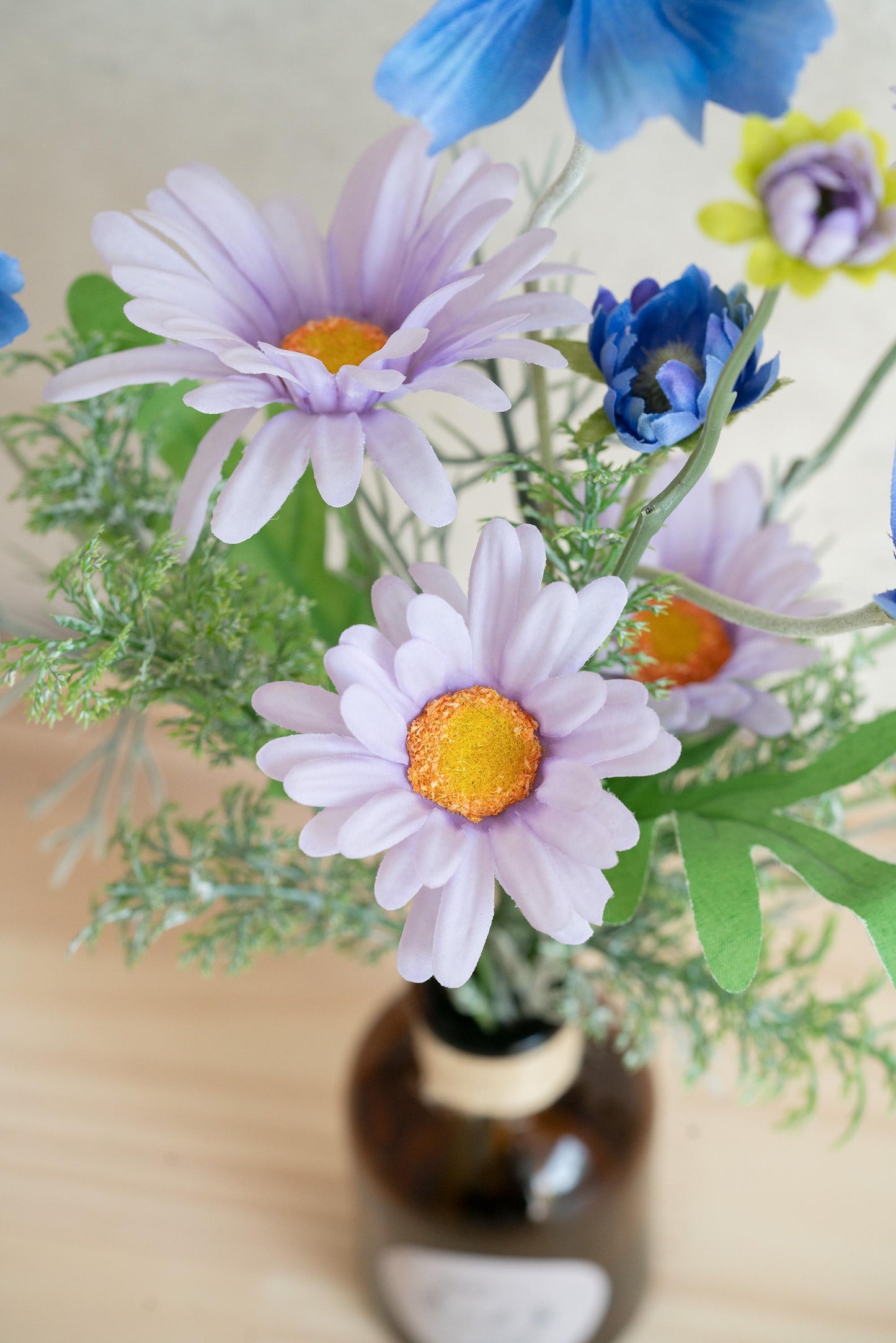 3 Bunches Daisy Flower Bouquet Gift, Silk Cosmos Floral Arrangements,Best Gift For Her, Home Decor, Bathroom Decor, Something Blue Swag