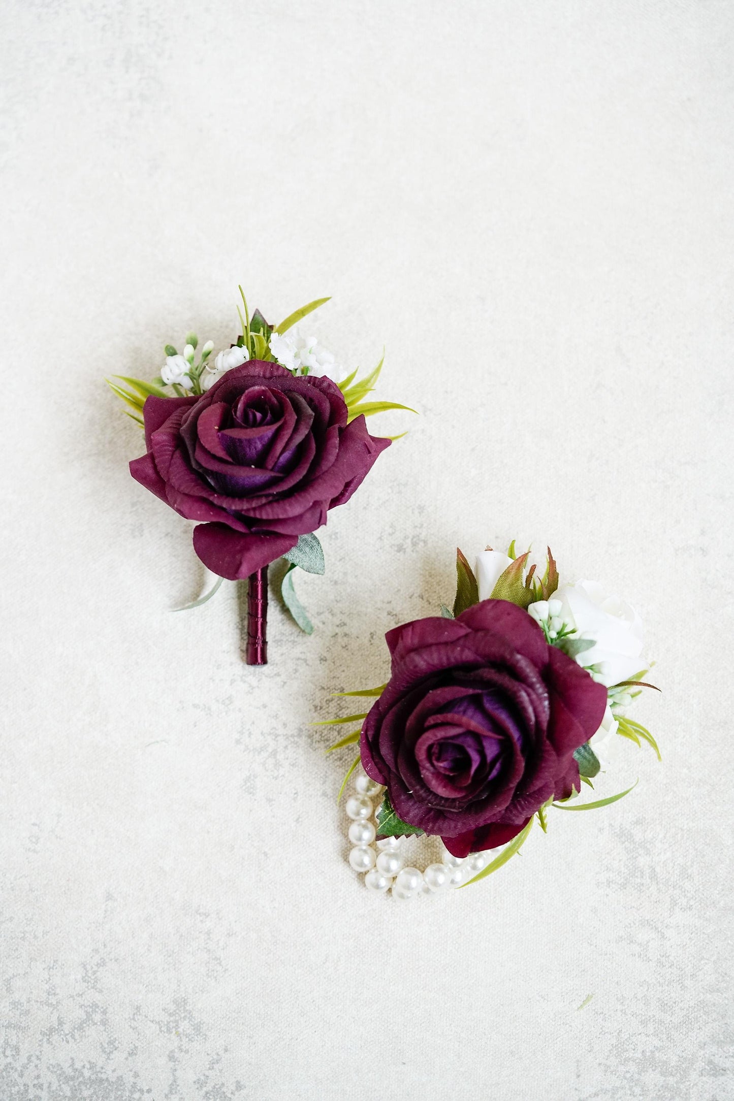 Real Touch Burgundy Red Pearl Bracelet Wrist Rose Corsage Gift For Mom, Bridesmaid, Wedding Bridal Accessories, Boho Boutonnieres Prom