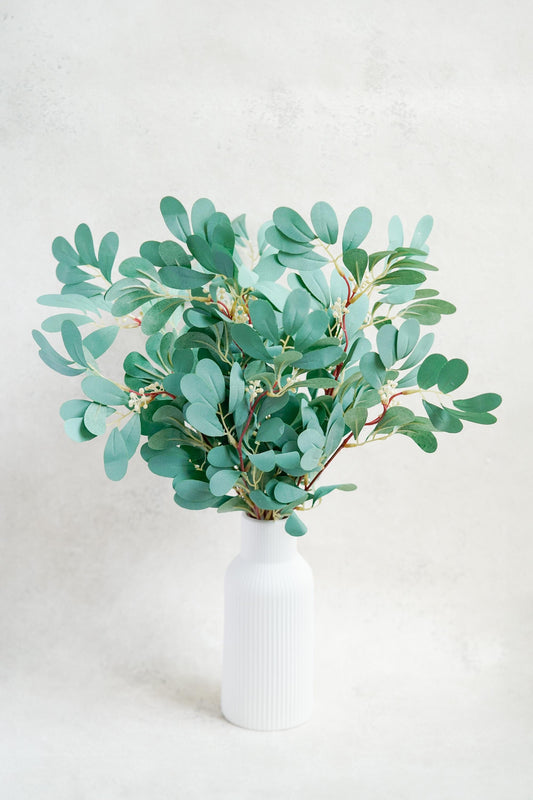 Silk Jujube Branch, Artificial Greenish Blue Jujube Leaves, Silk Jujube Gift for Her, Wedding, Home Decor, DIY Floral Arch,Table Centerpiece