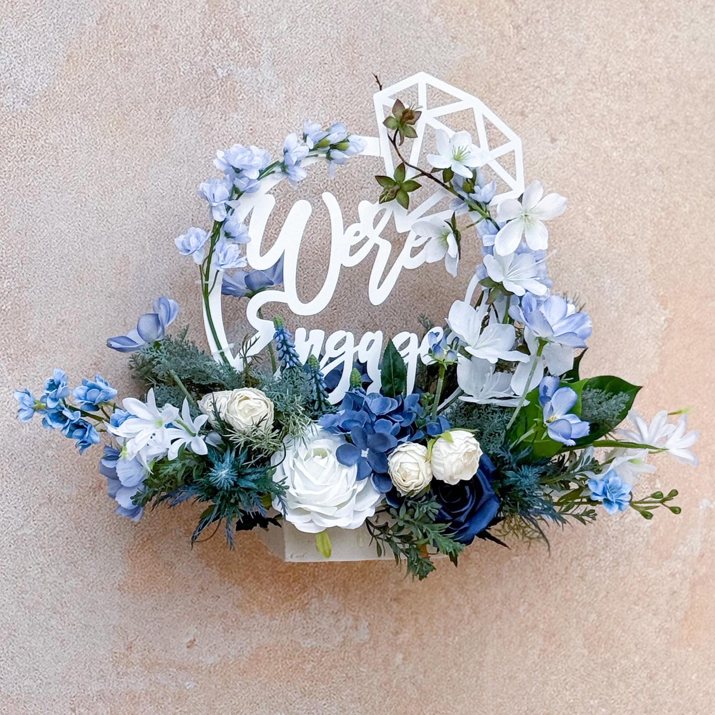 Acrylic We Are Engaged Ceremony Table Centerpiece Gift, Something Blue Gift, Bachelorette Party Decor, Engaged Table,Wall Decor Gift for Her