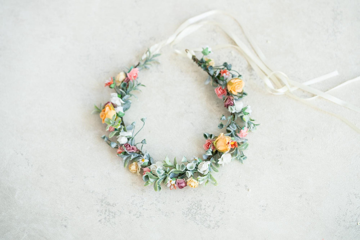 Wildflower Headband, Boho Flower Crown for Bachelorette Party, Bridesmaid Gift, Wedding, Birthday, Rustic Hair Wreath,Headpiece Gift for Her