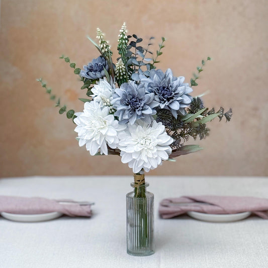 Rustic Mini Charming Wildflower Bouquet, Handmade Daisy Bouquet Gift For Home, Bathroom, Wedding, Table Decor, Flower Girl Gift In Basket