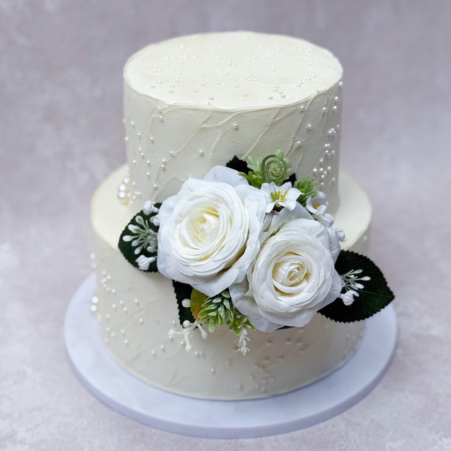 Elegant Round Ivory Rose Bouquet – Custom Bridal Party Accessories, Bridesmaid Bouquet Gift, Mother Corsage, Boutonniere, Cake Topper