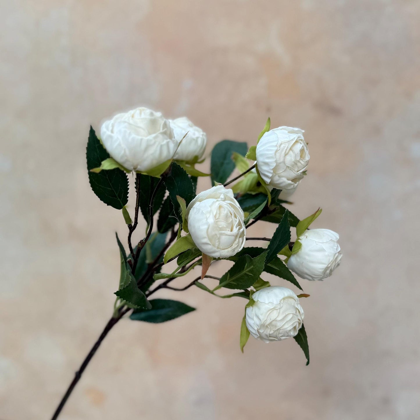 Faux Peony Branch - Champagne Pink Peony Branch for Home Decor, DIY Floral Arrangements for Wedding, Centerpiece, Home Decor, Gift for Her