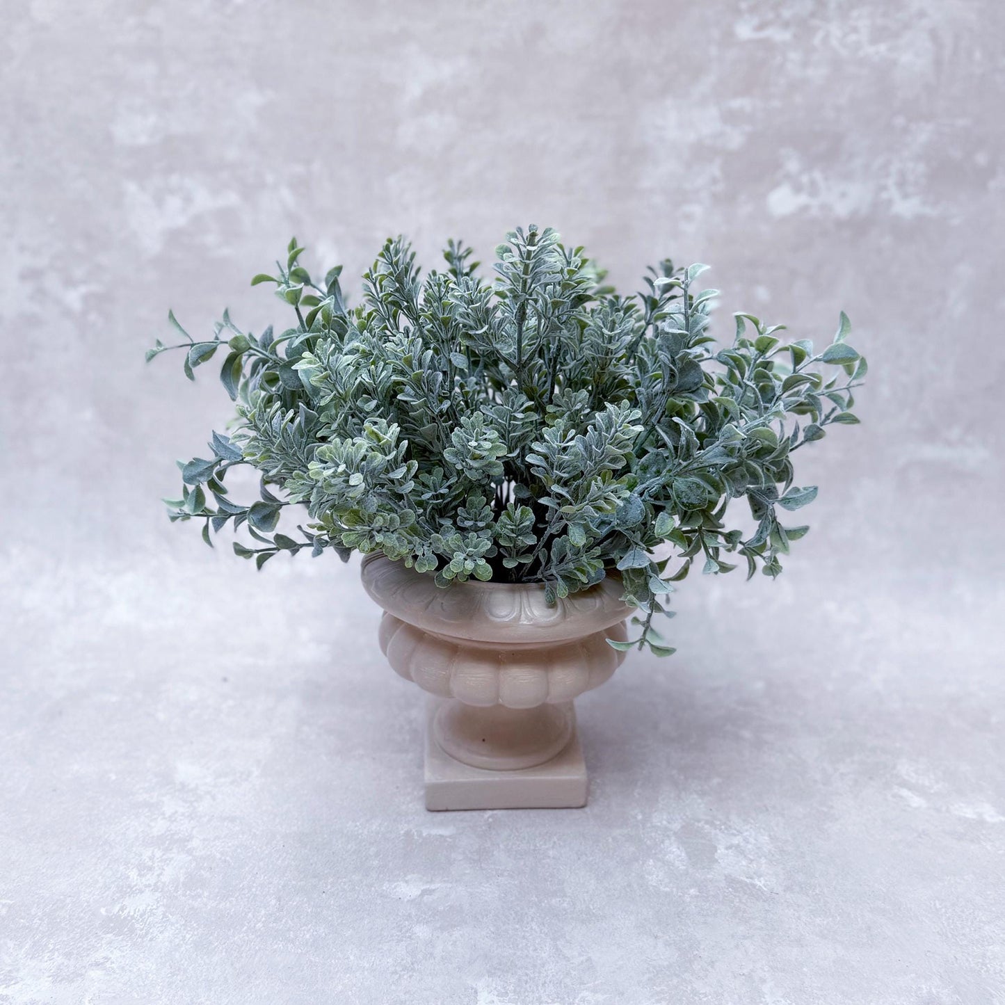 Flocked Eucalyptus Branch - Short Real Touch Boxwood Branch, Dusty Plastic Milan Foliage, Gift for Her, Home Decor, Wedding DIY Design