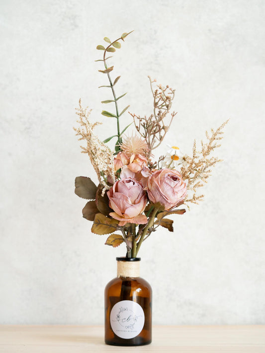 3 Bunches Dried Faux Rose Flower Bouquet Gift, Retro Peony Flower Bouquet, Rose Floral Arrangements Gift For Home Decor, Bridesmaid Gift